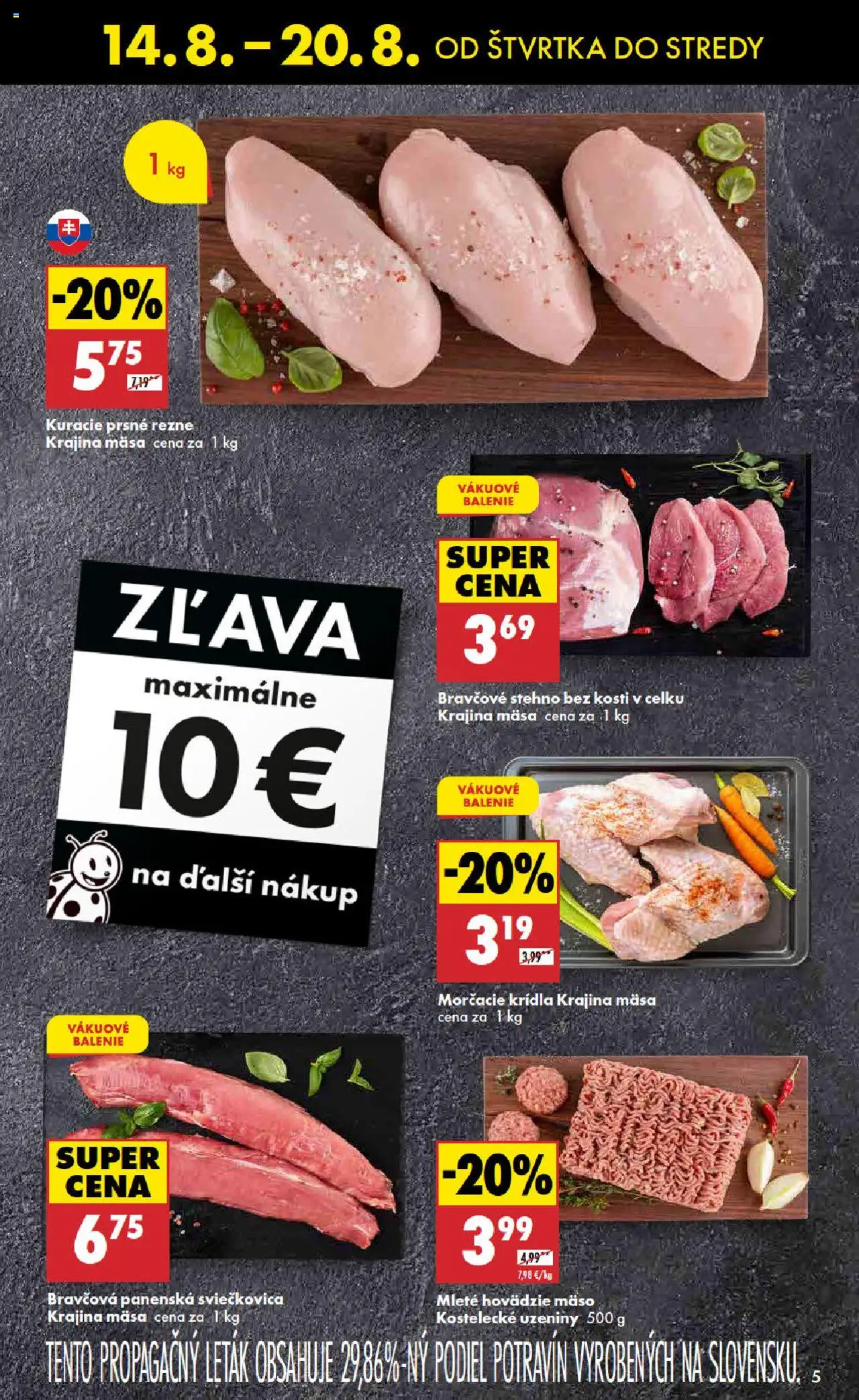 Biedronka leták │ platný od 14.08.2025 | Strana: 5 | Produkty: Hovädzie mäso, Bravčové stehno