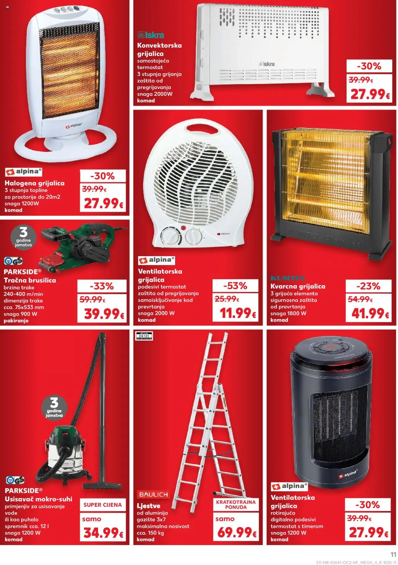Kaufland katalog | vrijedi od 08.10.2025 | Stranica: 11 | Proizvodi: Brusilica, Ljestve, Termostat, Parkside