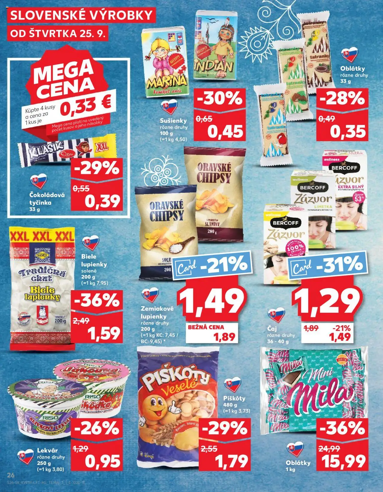 Nové Kaufland akcie – leták je platný od 25.09.2025 | Strana: 26 | Produkty: Limetka, Zázvor, Čaj, Mila