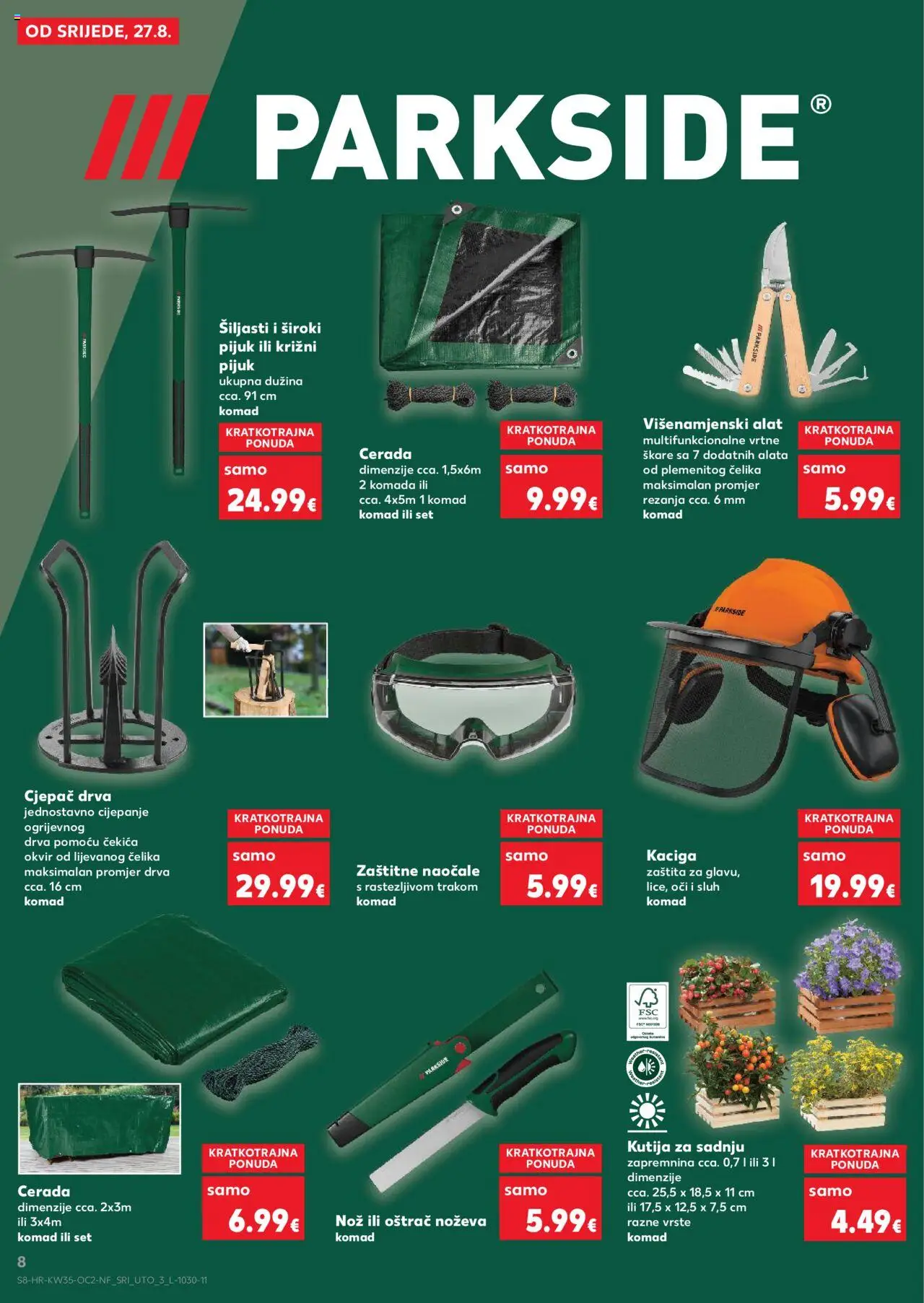 Kaufland katalog | vrijedi od 27.08.2025 | Stranica: 8 | Proizvodi: Oštrač noževa, Naočale, Škare, Parkside