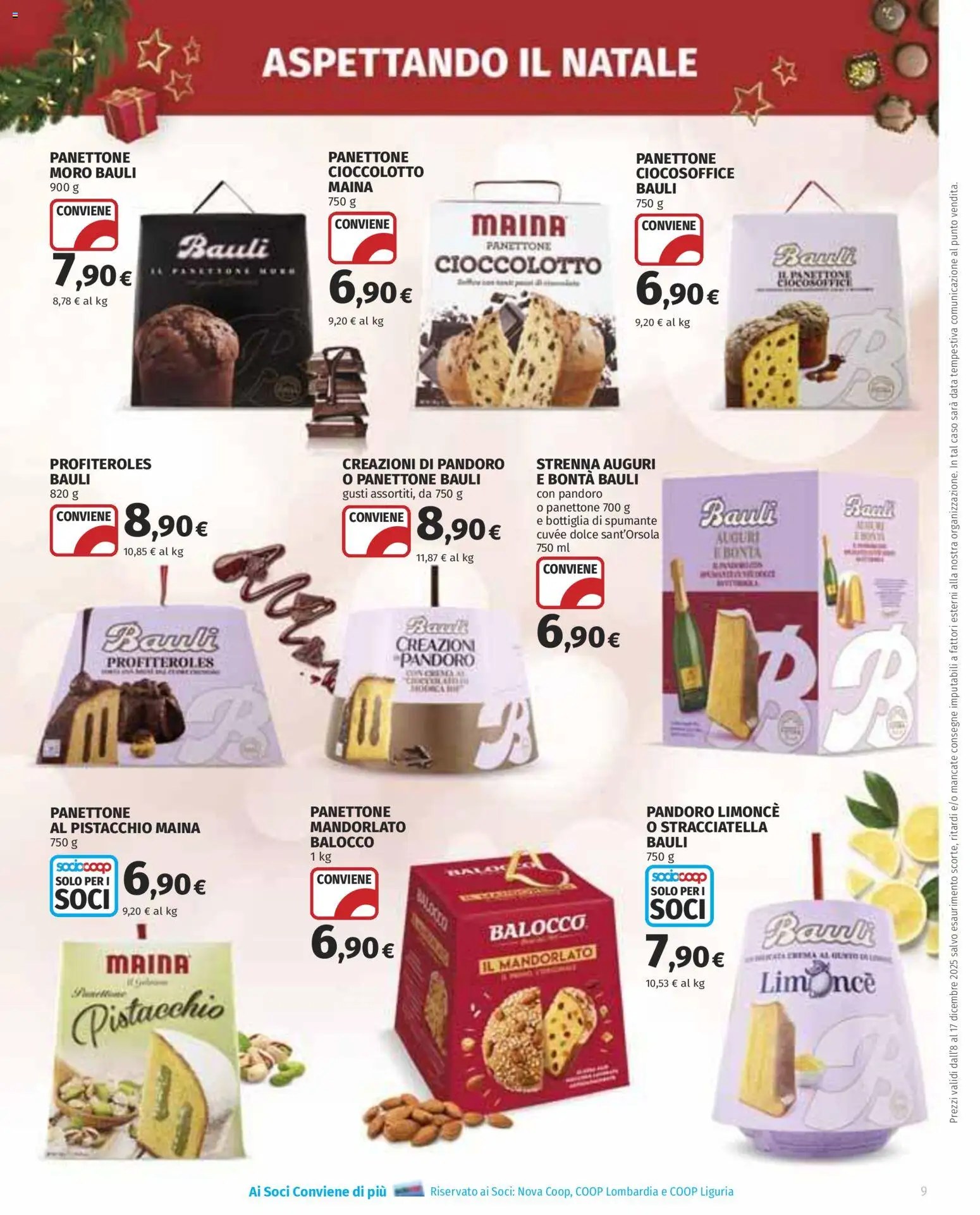 Volantino COOP del 08.12.2025 | Pagina: 9 | Prodotti: Pandoro, Data, Panettone, Spumante