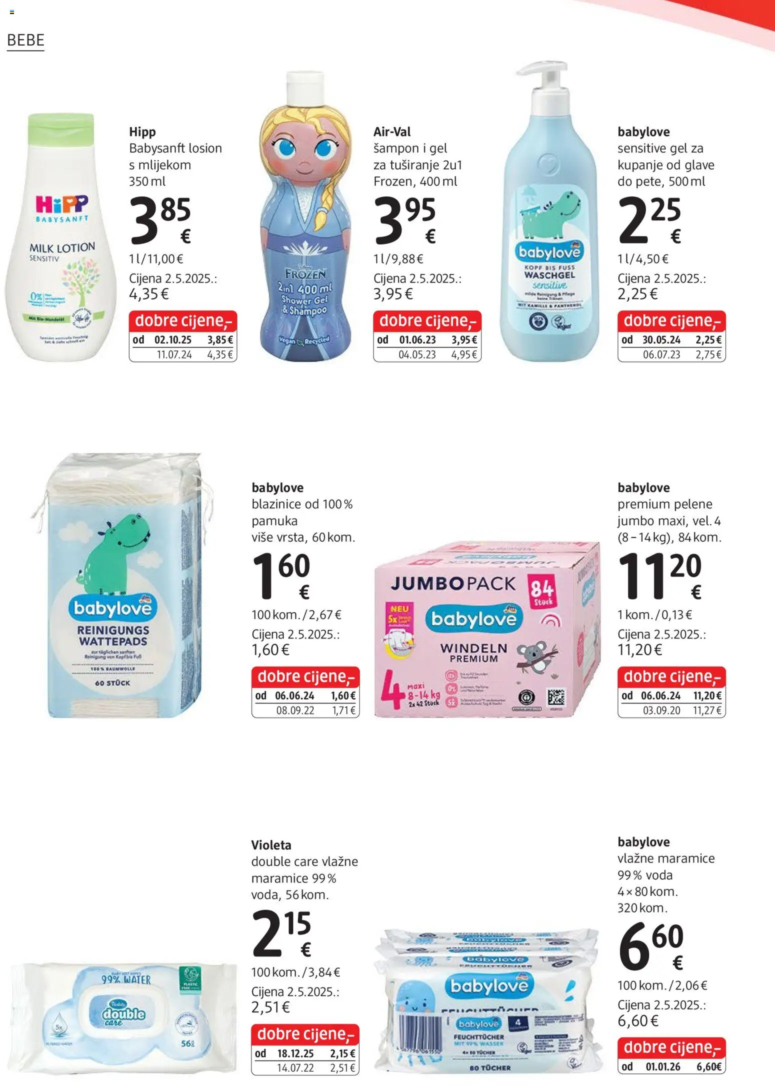 DM katalog | vrijedi od 01.01.2026 | Stranica: 14 | Proizvodi: Pelene, Šampon, Voda, Violeta