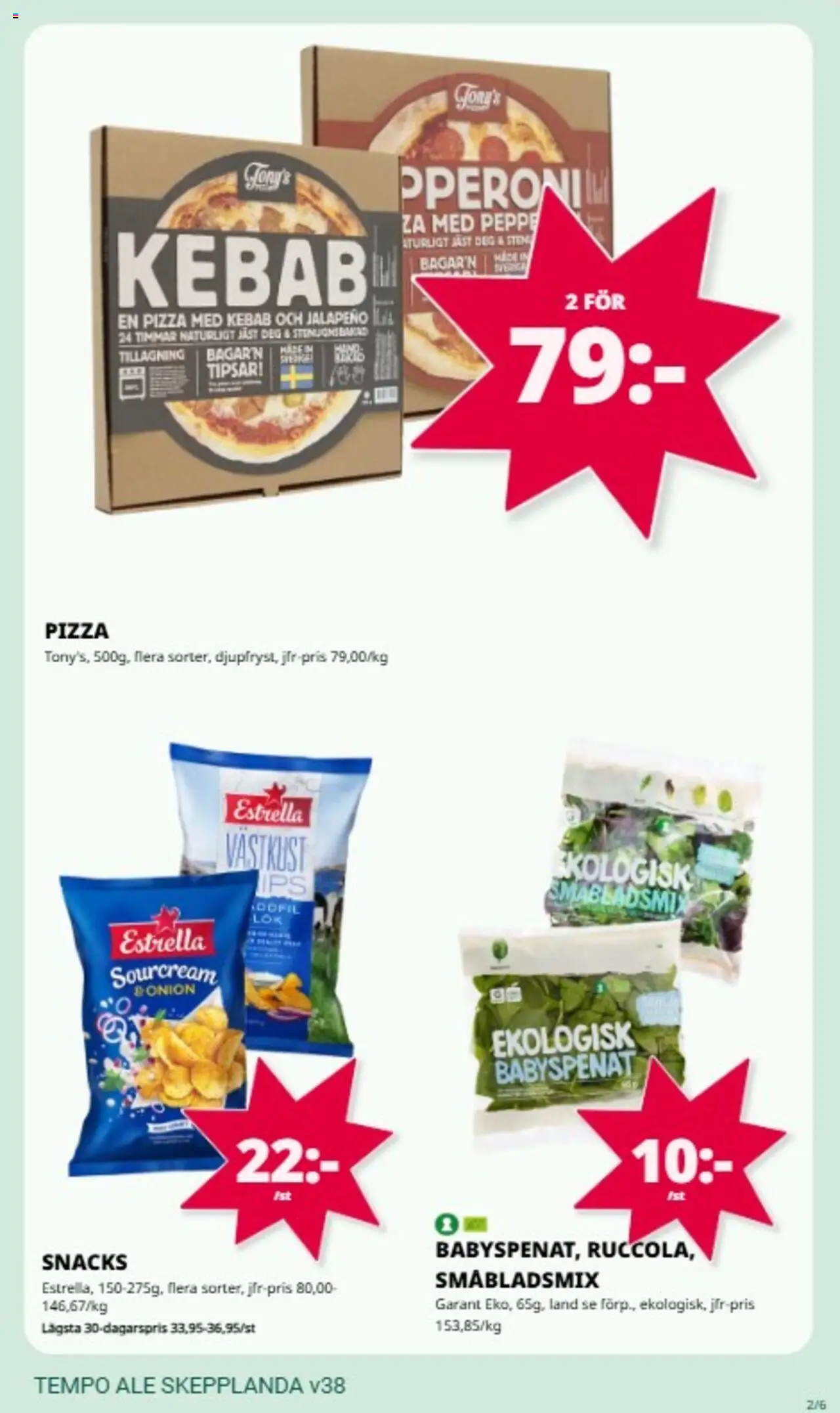 Tempo reklamblad aktuell från 15.09.2025 | Sida: 2 | Produkter: Babyspenat, Pizza, Jäst