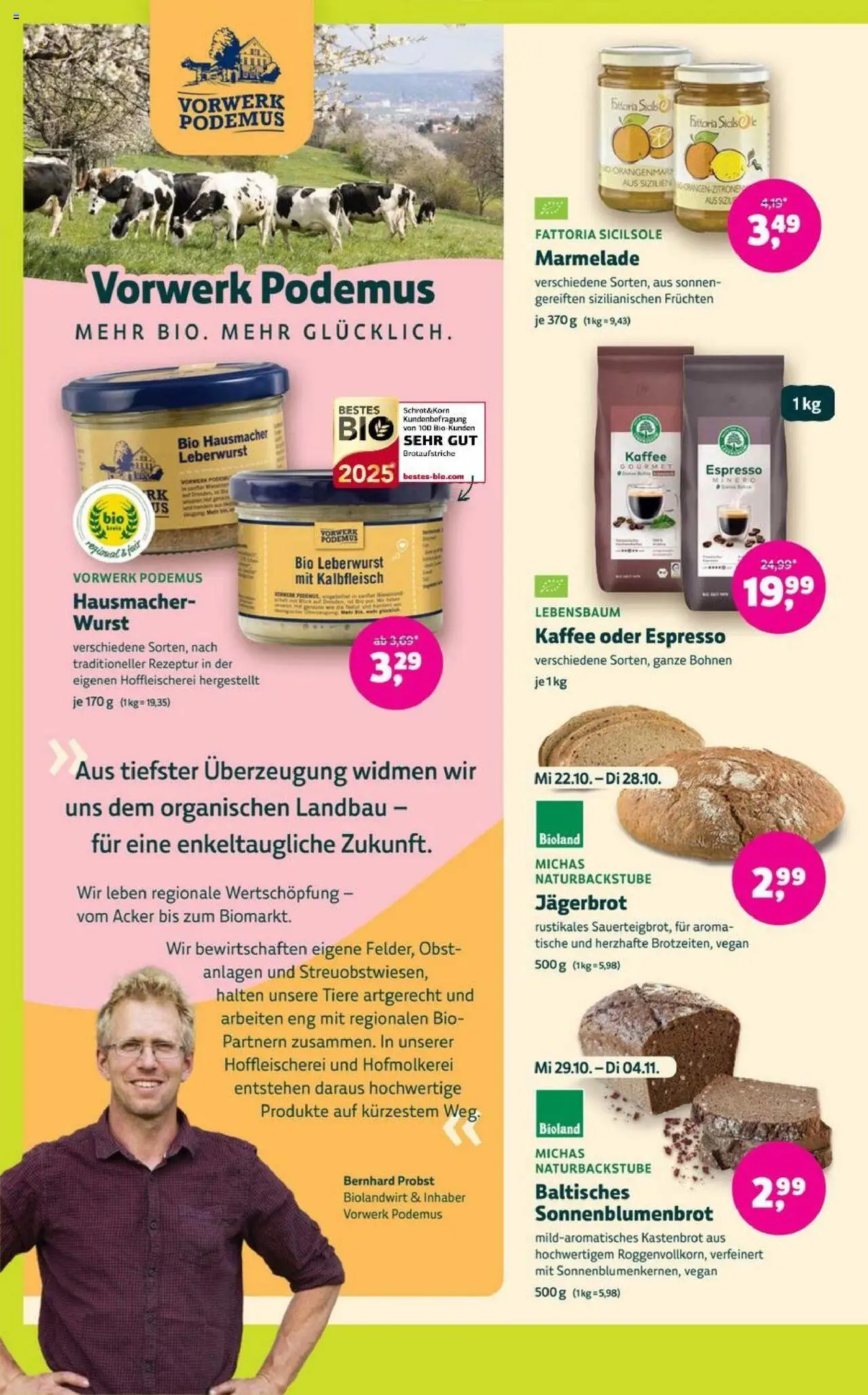 Denns BioMarkt Angebote – gültig ab 22.10.2025 | Seite: 8 | Produkte: Kaffee, Obst, Wurst