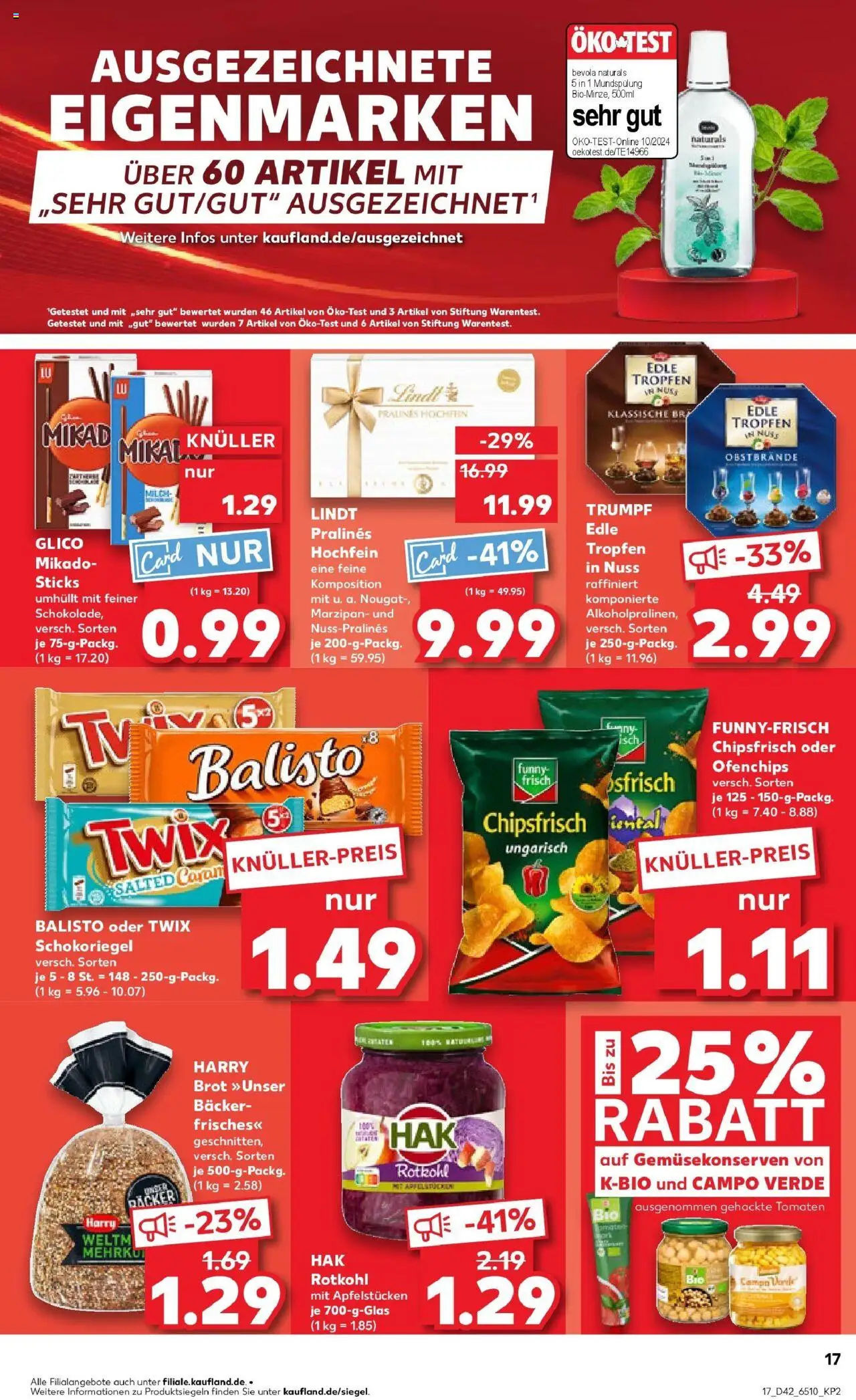 Kaufland prospekt Bocholt	 – gültig ab 19.10.2025 | Seite: 17 | Produkte: Twix, Fisch, Lindt, Chips