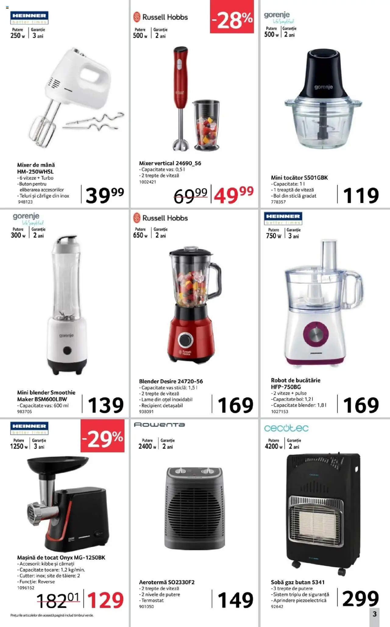 Noul catalog Selgros – valabil de la 03.10.2025 | Pagină: 3 | Produse: Sobă, Tocător, Smoothie, Cârnați