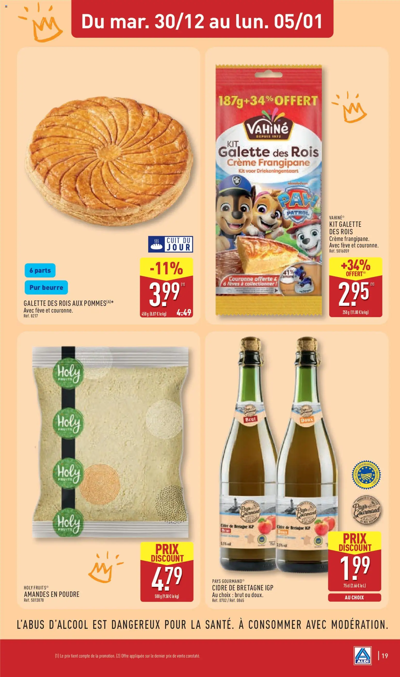 {H1} | Page: 22 | Produits: Galette des rois, Amandes en poudre, Crème, Amandes