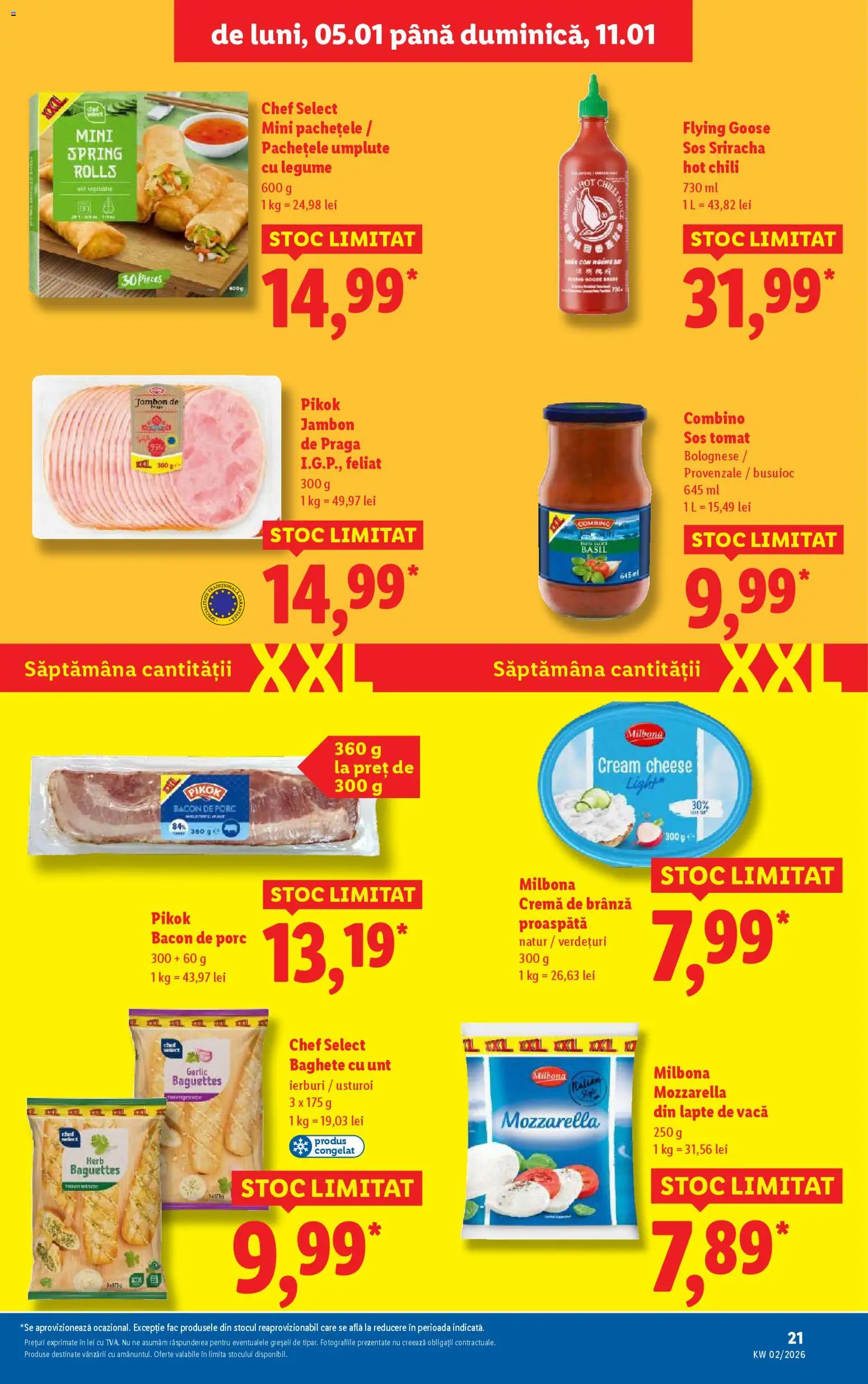 Noul catalog Lidl – valabil de la 05.01.2026 | Pagină: 21 | Produse: Bacon, Brânză, Legume, Sos