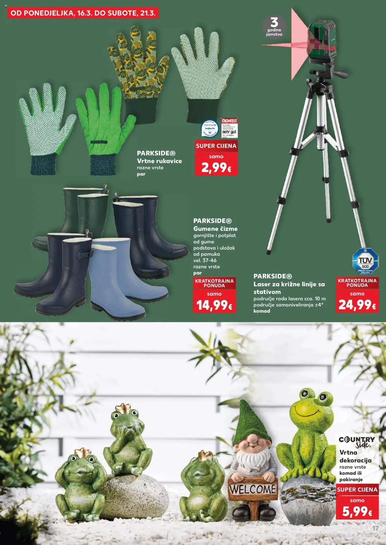 Kaufland katalog | vrijedi od 10.03.2026 | Stranica: 17 | Proizvodi: Čizme, Gumene čizme, Rukavice, Parkside