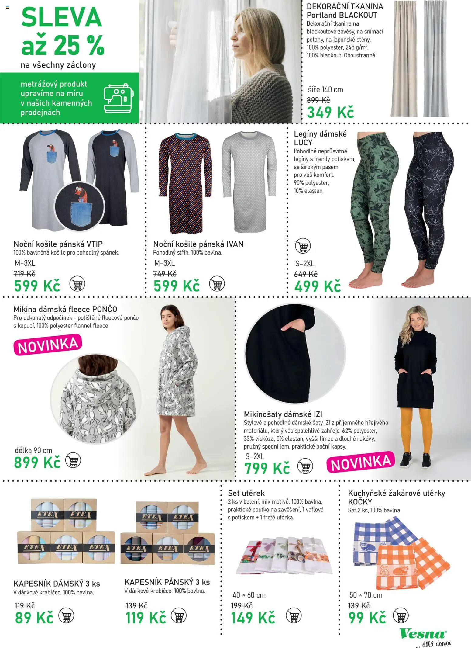 Vesna leták od 29.10.2025 | Strana: 3 | Produkty: Mikina, Utěrky, Záclony, Noční košile