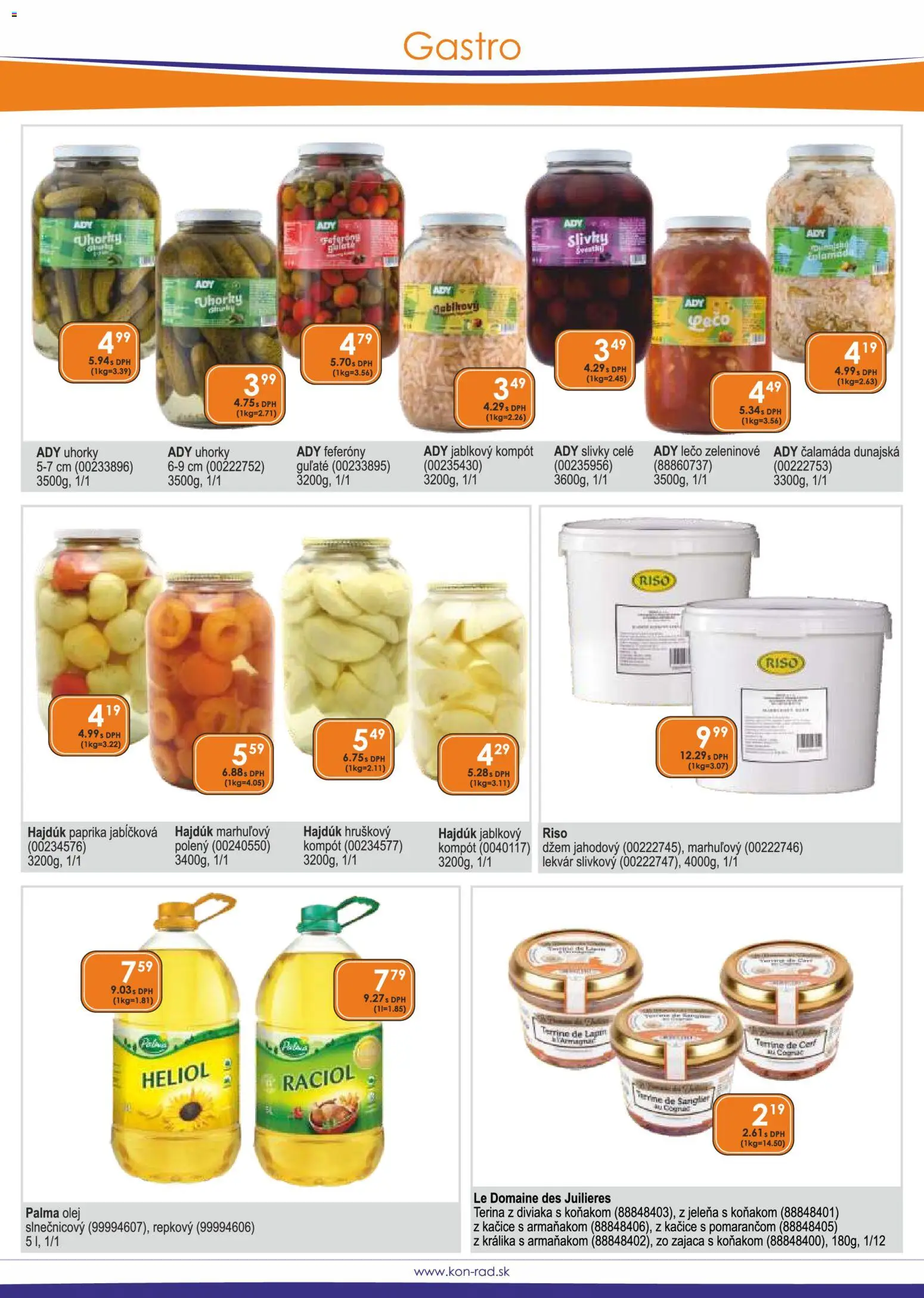 Nové KON - RAD akcie – leták je platný od 01.04.2026 | Strana: 42 | Produkty: Paprika, Olej, Slivky, Uhorky