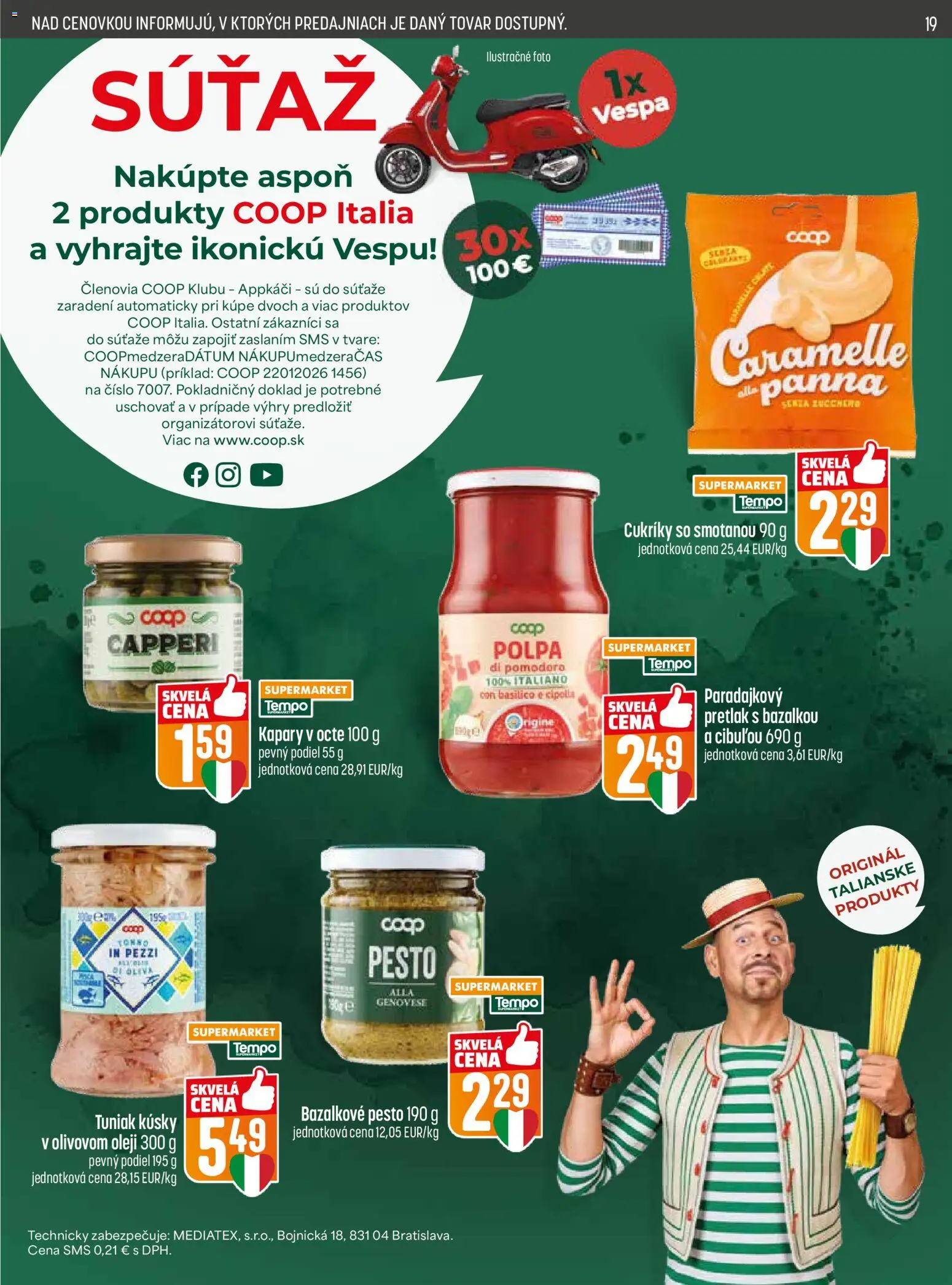 Nové COOP Jednota akcie – leták je platný od 26.02.2026 | Strana: 19 | Produkty: Tuniak, Cukríky