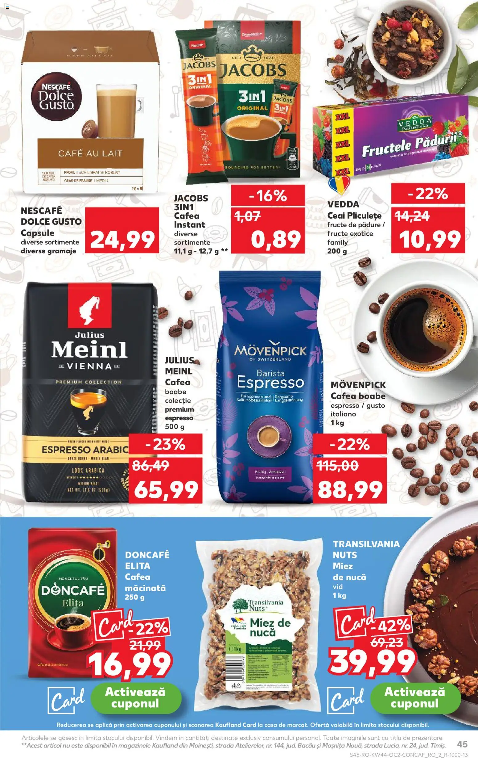 Kaufland RO akciós ujság - amely érvényes a következő dátumtól: 29.10.2025 | Oldal: 45 | Termékek: Dolce Gusto, Nescafé