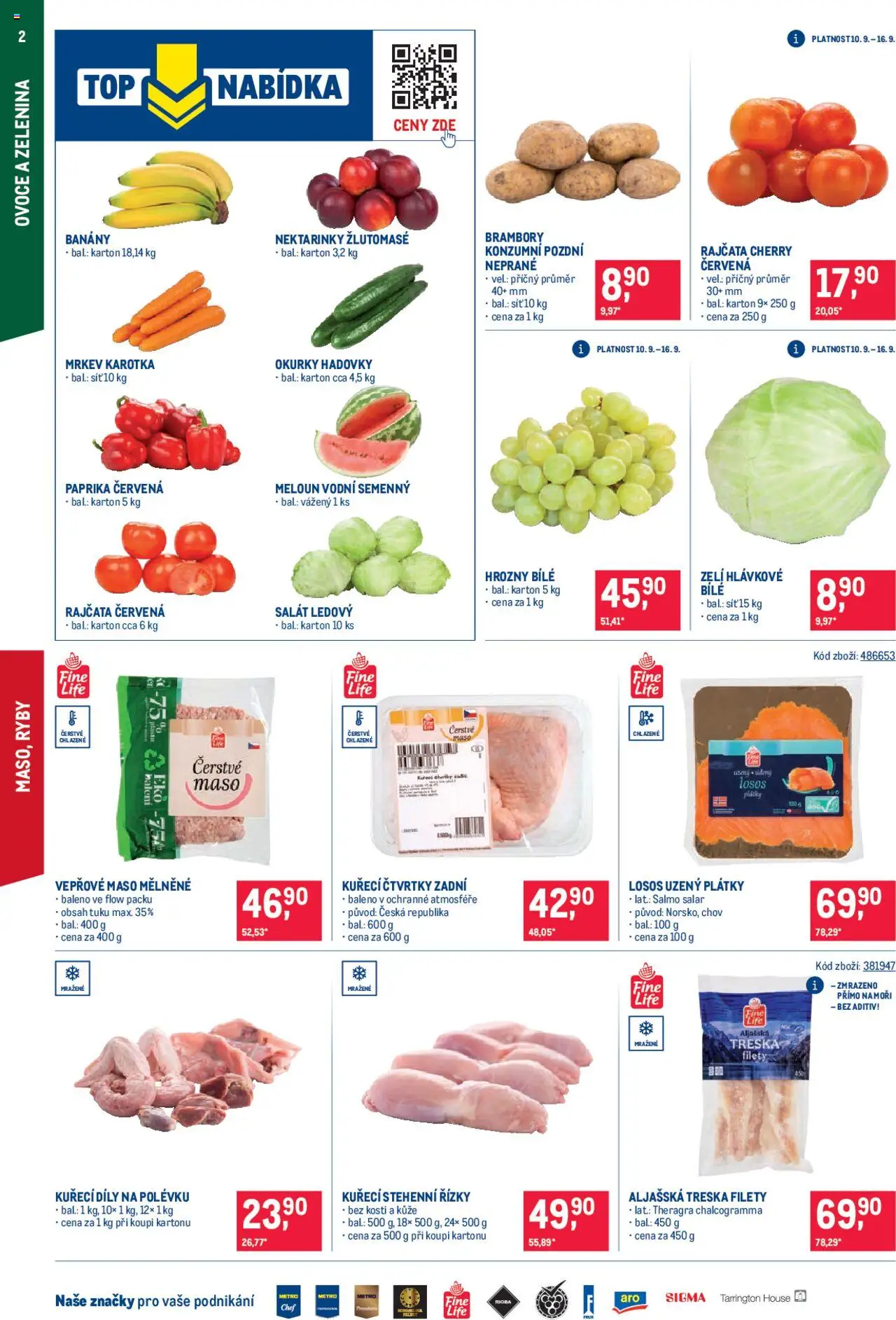 Makro leták - Maloobchod od 10.09.2025 | Strana: 2 | Produkty: Meloun, Ovoce, Salát, Nektarinky