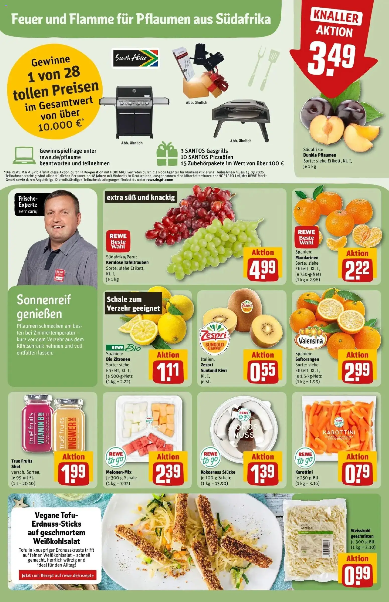 Rewe Prospekt Mönchengladbach	 – gültig ab 02.03.2026 | Seite: 6 | Produkte: Pflaumen, Kühlschrank, Mandarinen, Kiwi