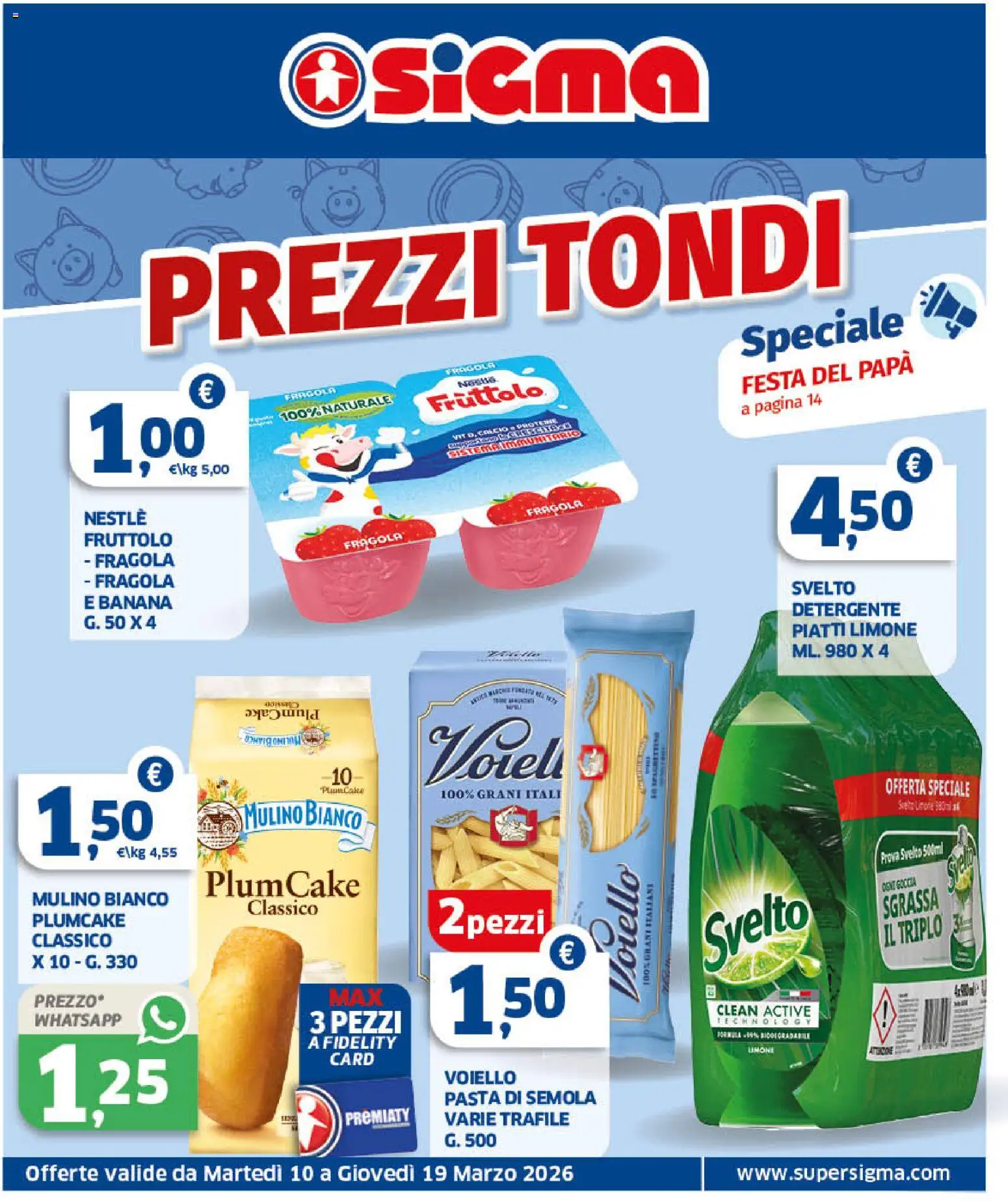 Volantino SIGMA del 10.03.2026 | Pagina: 1 | Prodotti: Fragole, Limone, Pasta, Plumcake