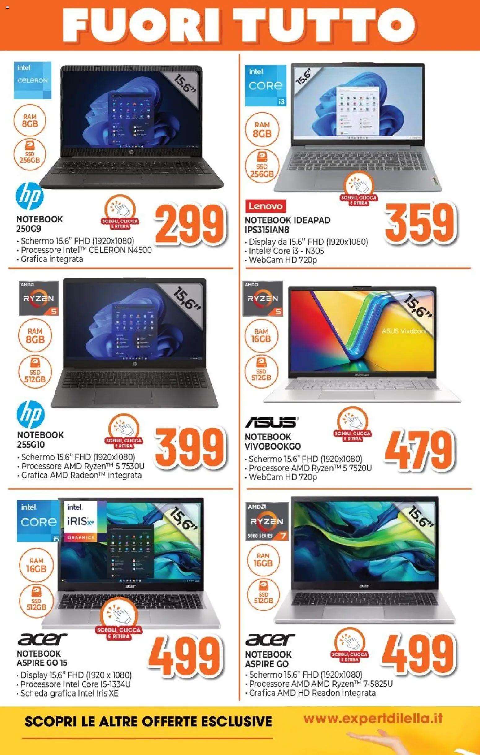 Volantino Expert del 27.12.2025 | Pagina: 25 | Prodotti: Schermo, Webcam, Notebook