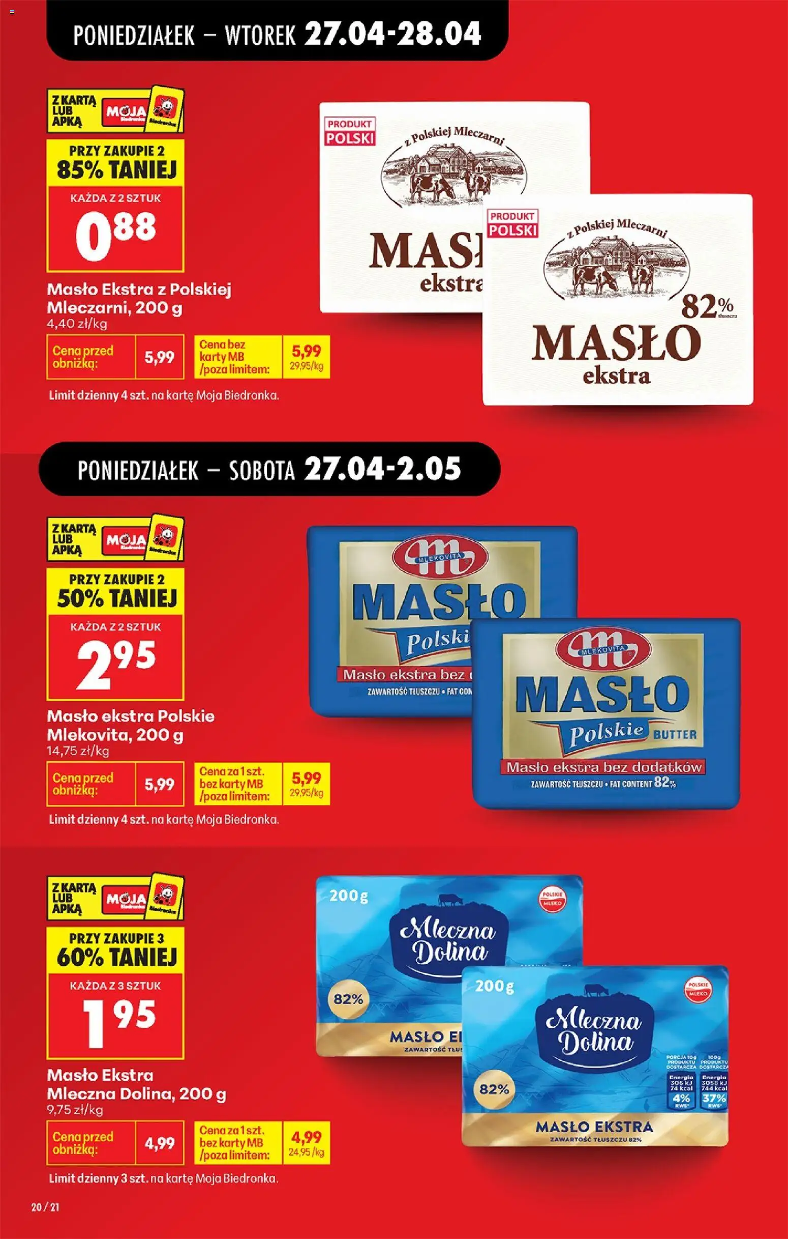Biedronka Polsko leták od 27.04.2026 | Strana: 28 | Produkty: Mléko, Máslo, Karty