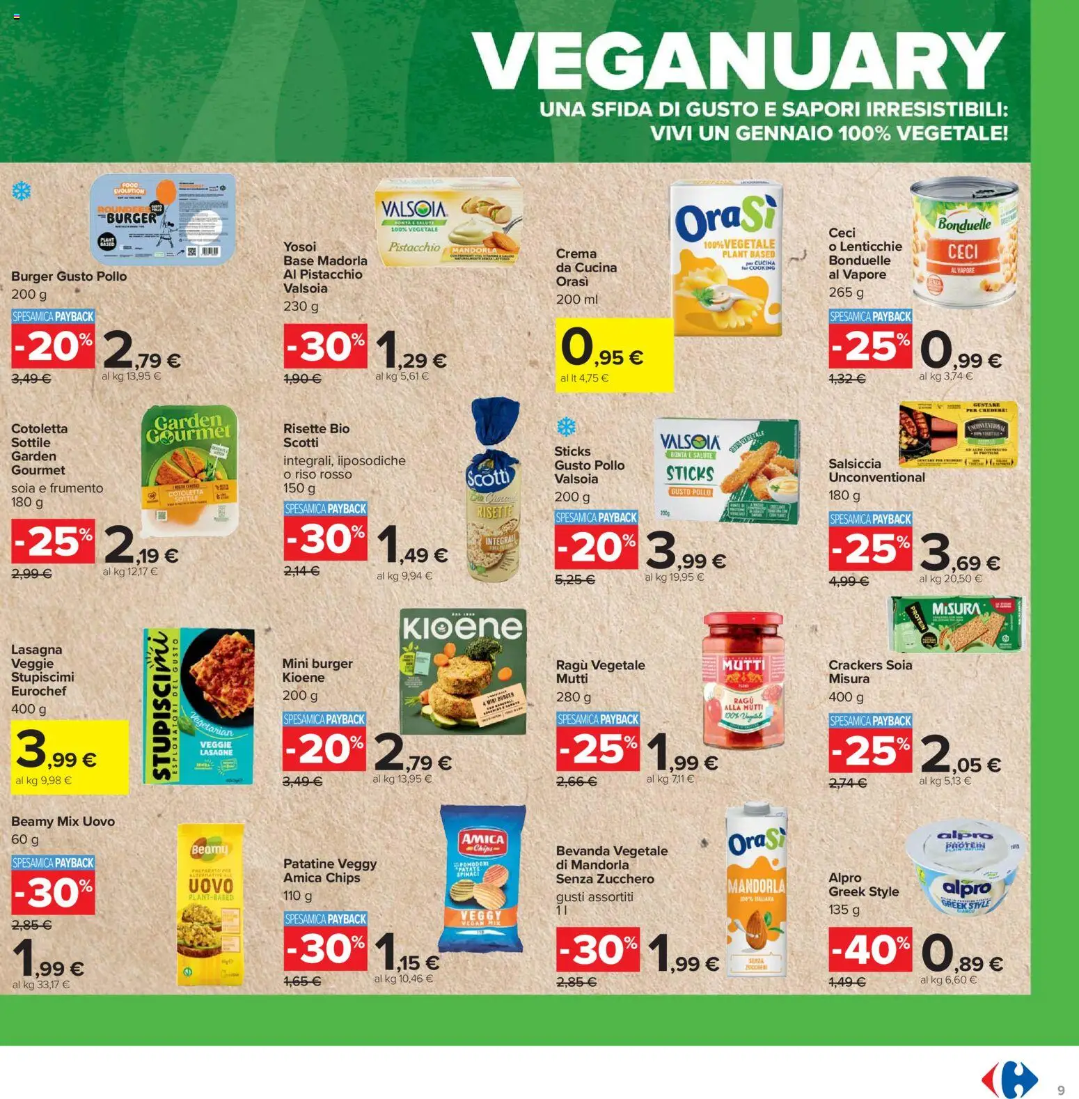 Volantino Carrefour del 15.01.2026 | Pagina: 9 | Prodotti: Riso, Zucchero, Salsiccia, Mutti