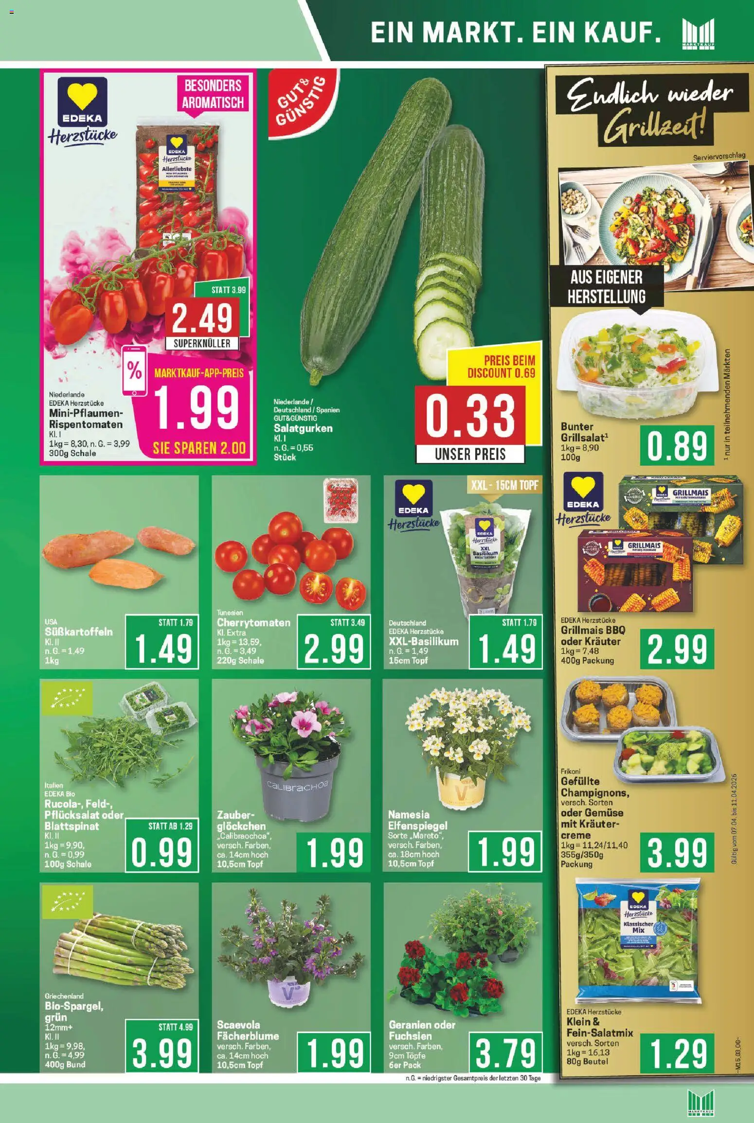 Marktkauf Prospekt 	 – gültig ab 07.04.2026 | Seite: 3 | Produkte: Creme, Geranien, Gemüse