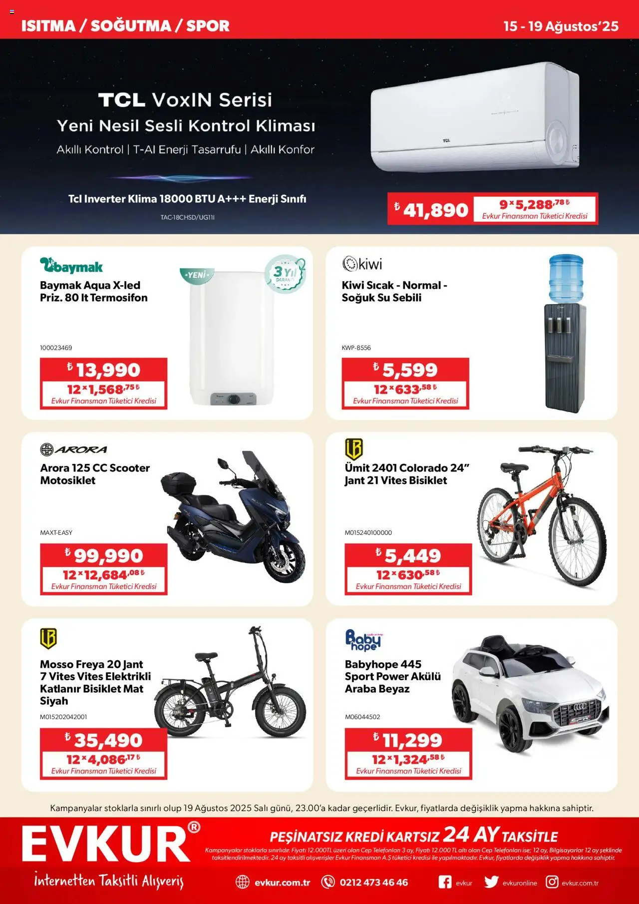 Evkur Katalog - 15.08.2025 tarihinden itibaren geçerlidir | Sayfa: 3 | Ürünler: Su, Su sebili, Klima