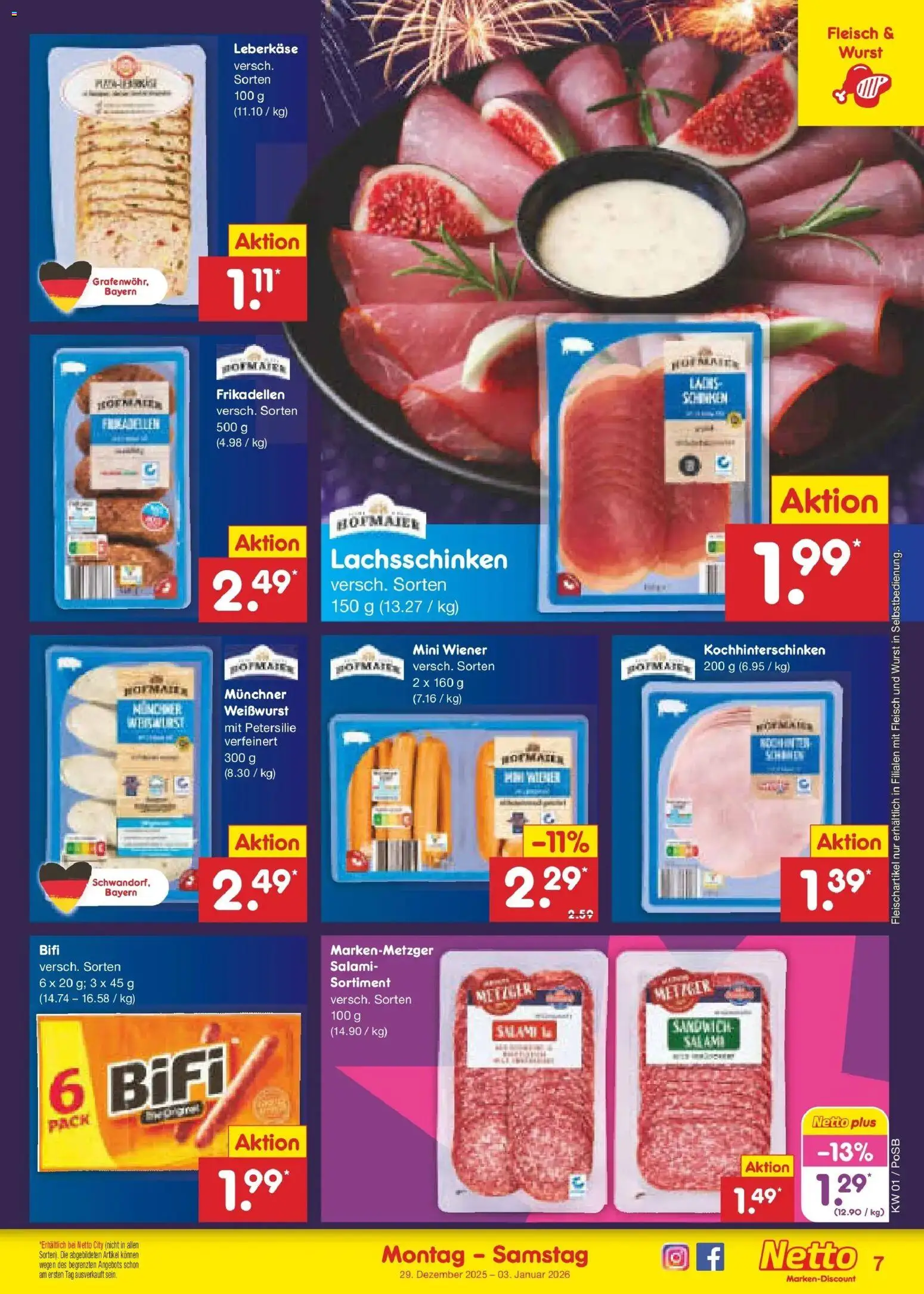 Netto Marken-Discount prospekt Regensburg	 – gültig ab 28.12.2025 | Seite: 7 | Produkte: Petersilie, Salami, Fleisch, Leberkase