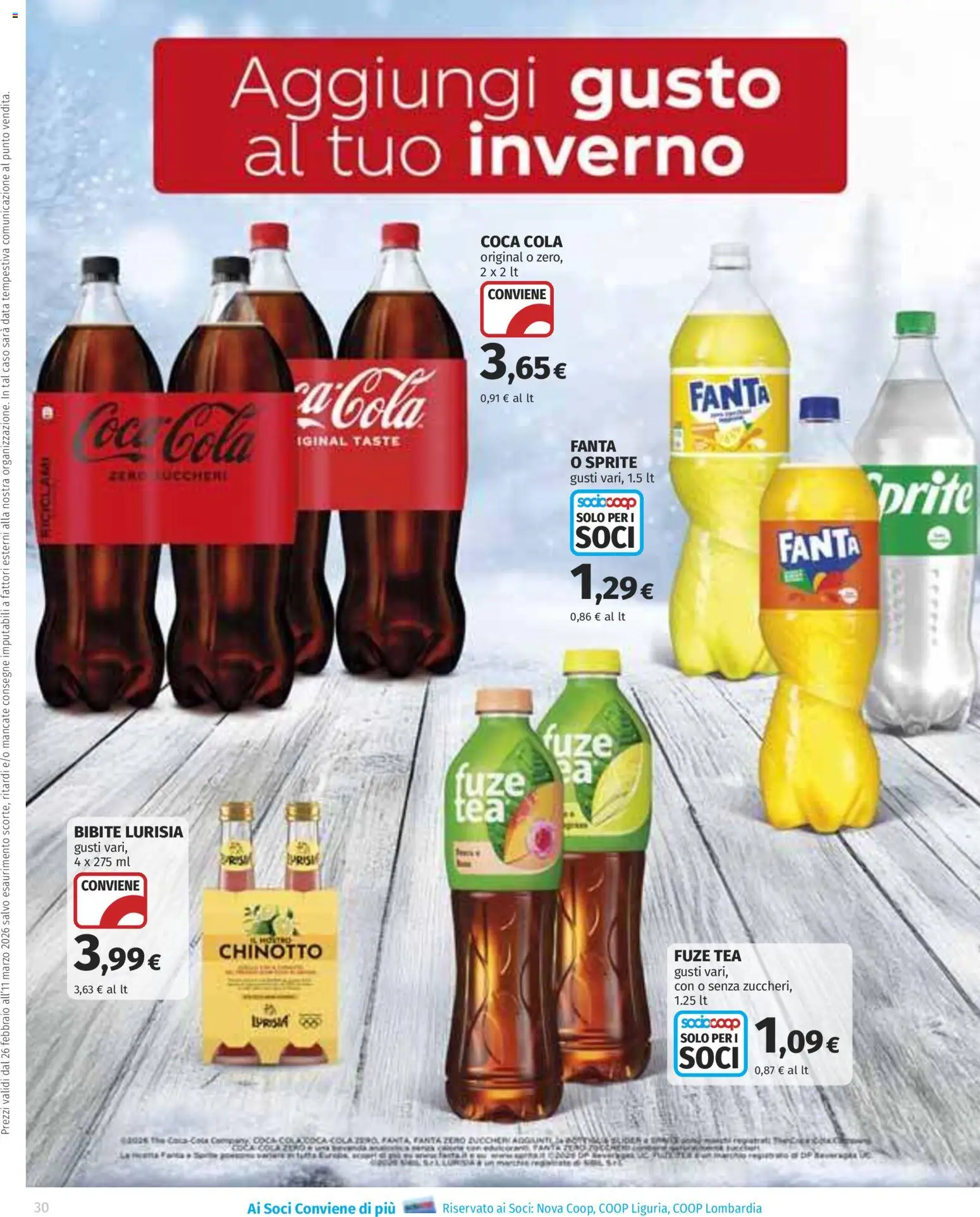 Volantino Ipercoop del 26.02.2026 | Pagina: 30 | Prodotti: Chinotto, Data, The, Coca Cola