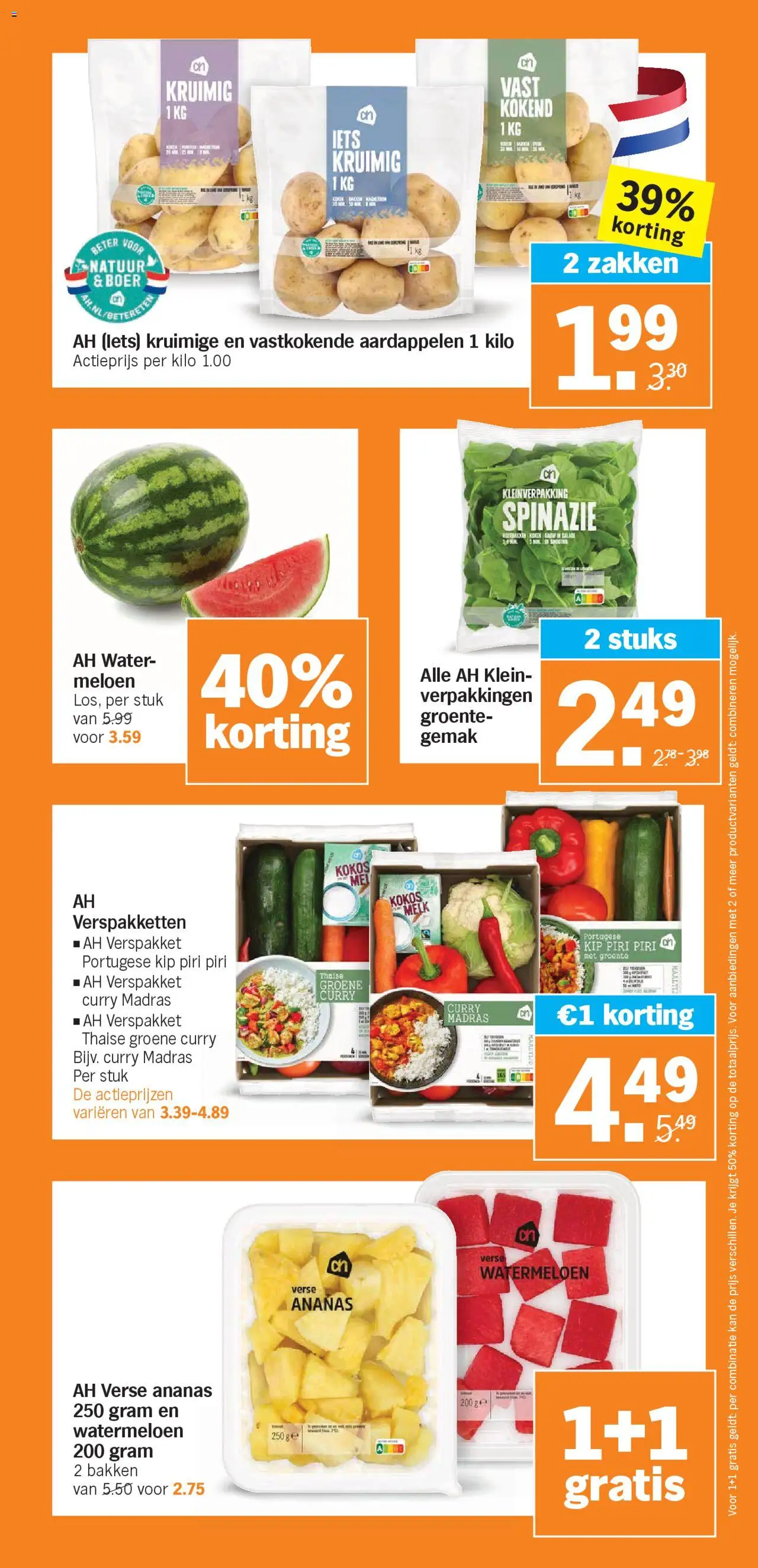  | Pagina: 15 | Producten: Meloen, Spinazie, Melk, Kip