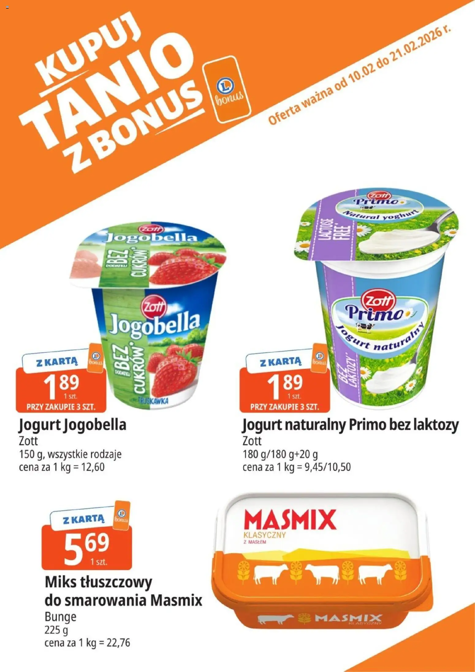 E.Leclerc gazetka - Kupony dodatkowe od 10.03.2026 | Strona: 4 | Produkty: Karta, Bez laktozy, Jogurt naturalny, Jogurt