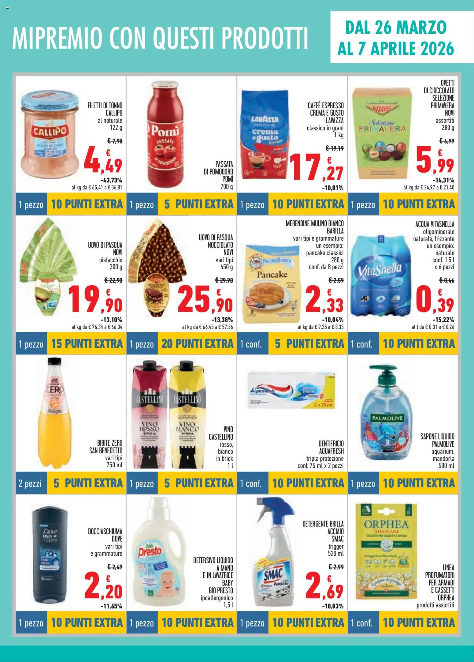 Volantino Conad del 26.03.2026 | Pagina: 5 | Prodotti: Cioccolato, Dentifricio, Passata di pomodoro, Vino rosso