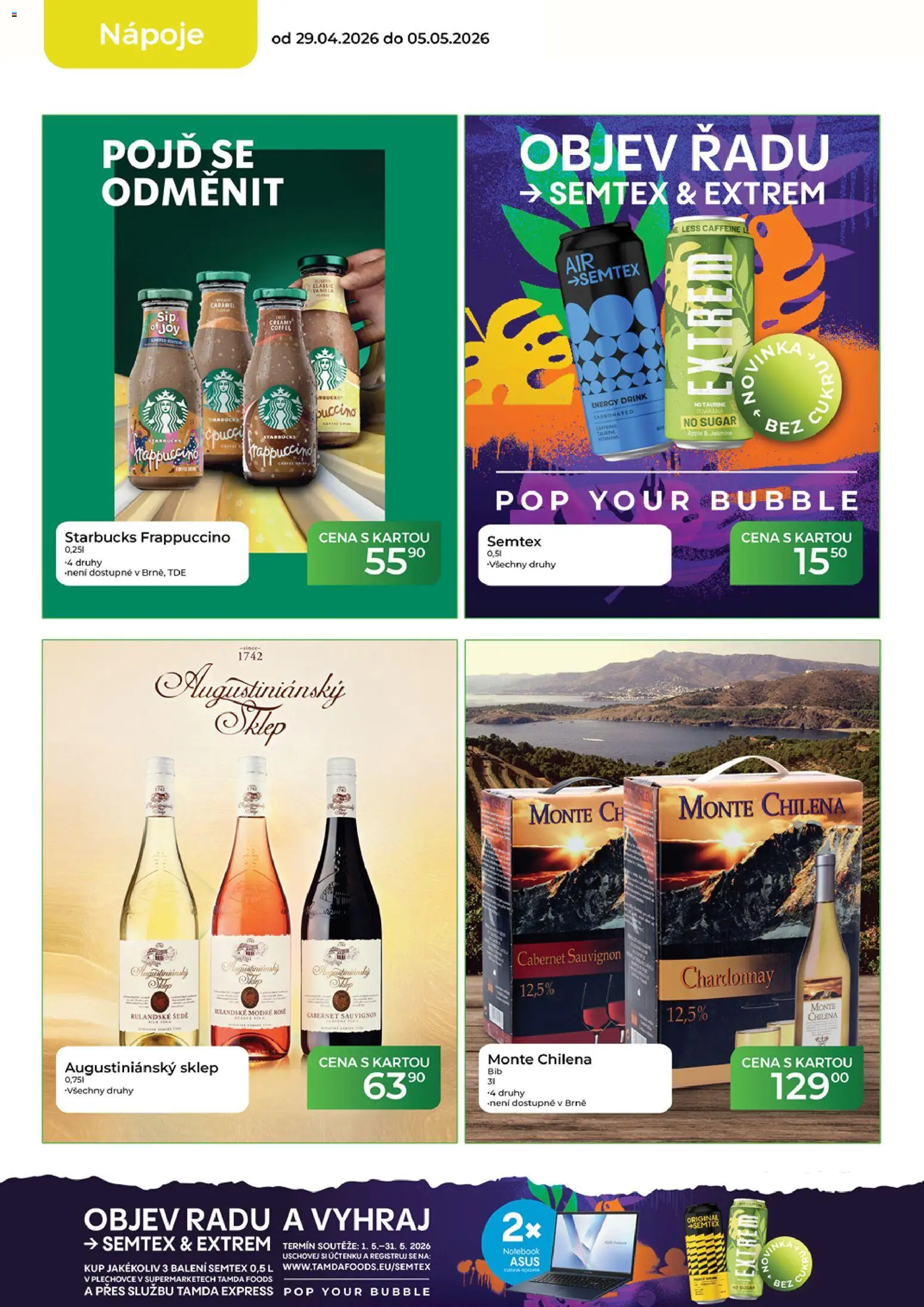Tamda Foods leták od 29.04.2026 | Strana: 14 | Produkty: Starbucks Frappuccino, Starbucks, Cabernet Sauvignon, Semtex