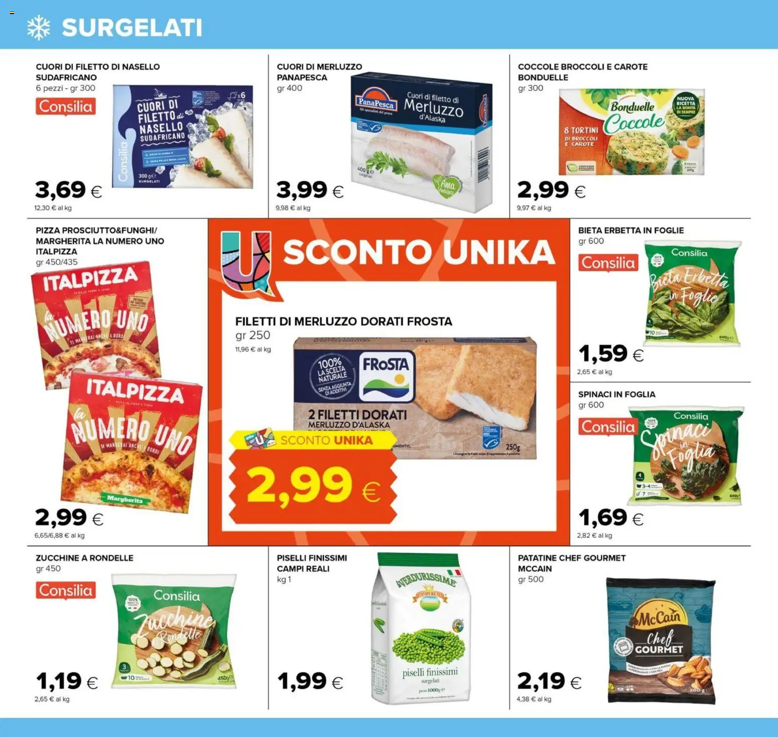 Volantino Tigre del 07.04.2026 | Pagina: 12 | Prodotti: Spinaci, Piselli, Zucchine, Nasello