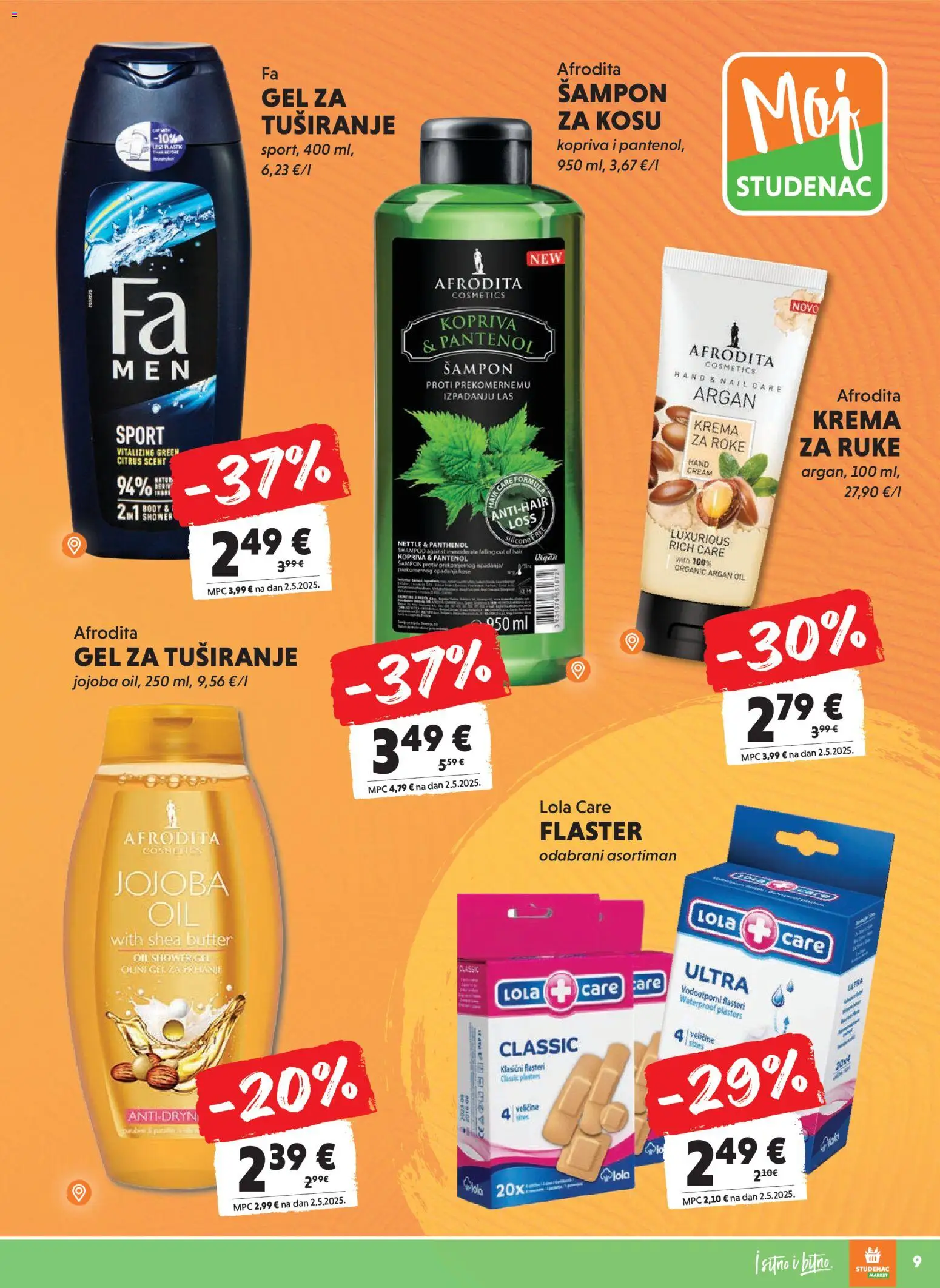 Studenac katalog | vrijedi od 19.11.2025 | Stranica: 9 | Proizvodi: Šampon, Flasteri, Gel za tuširanje, Krema