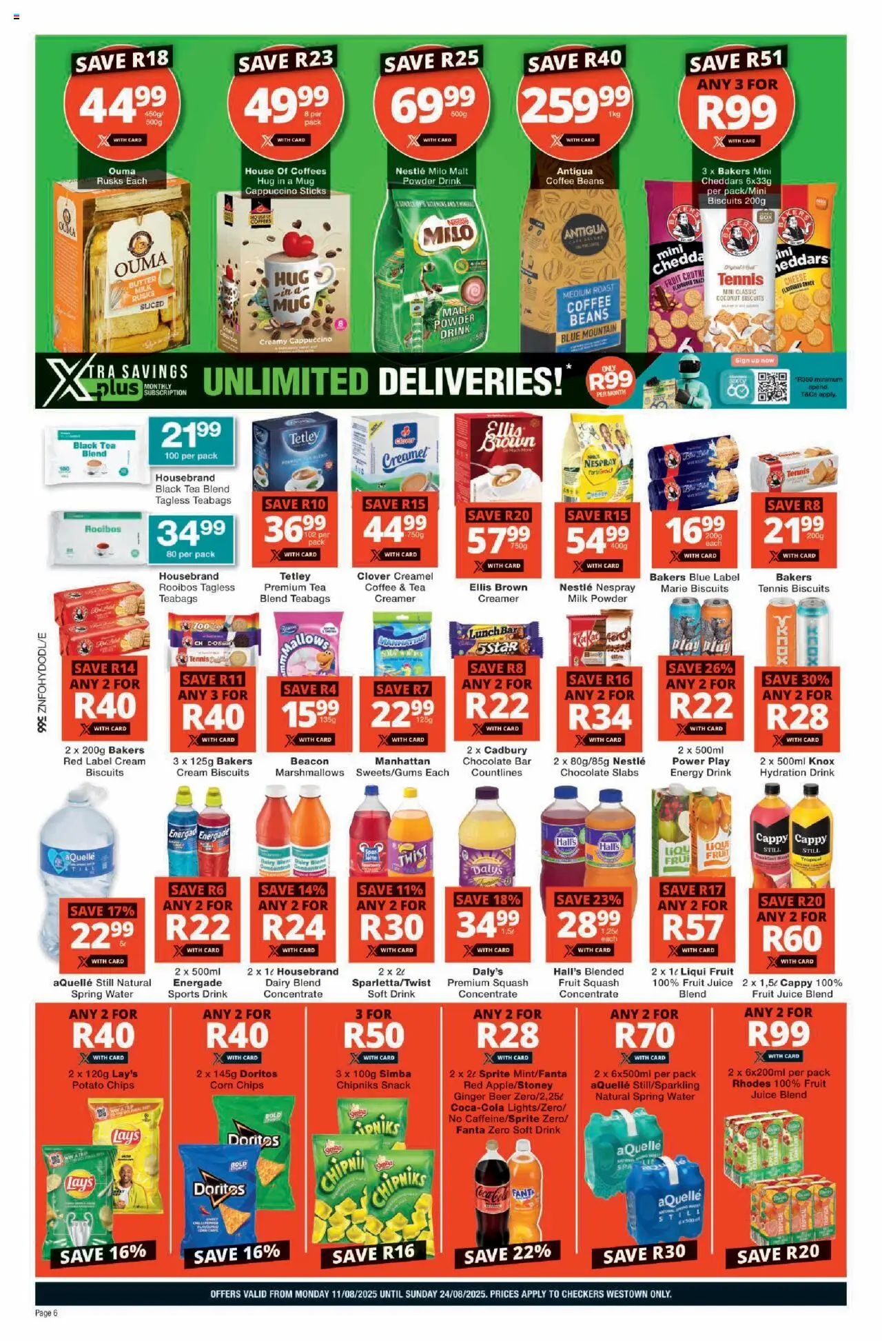 Checkers KwaZulu-Natal - Hyper Westown August Mid-Month Promotion │ valid from 11.08.2025 | Page: 6 | Products: Vitamins, Coffee, Juice, Sprite