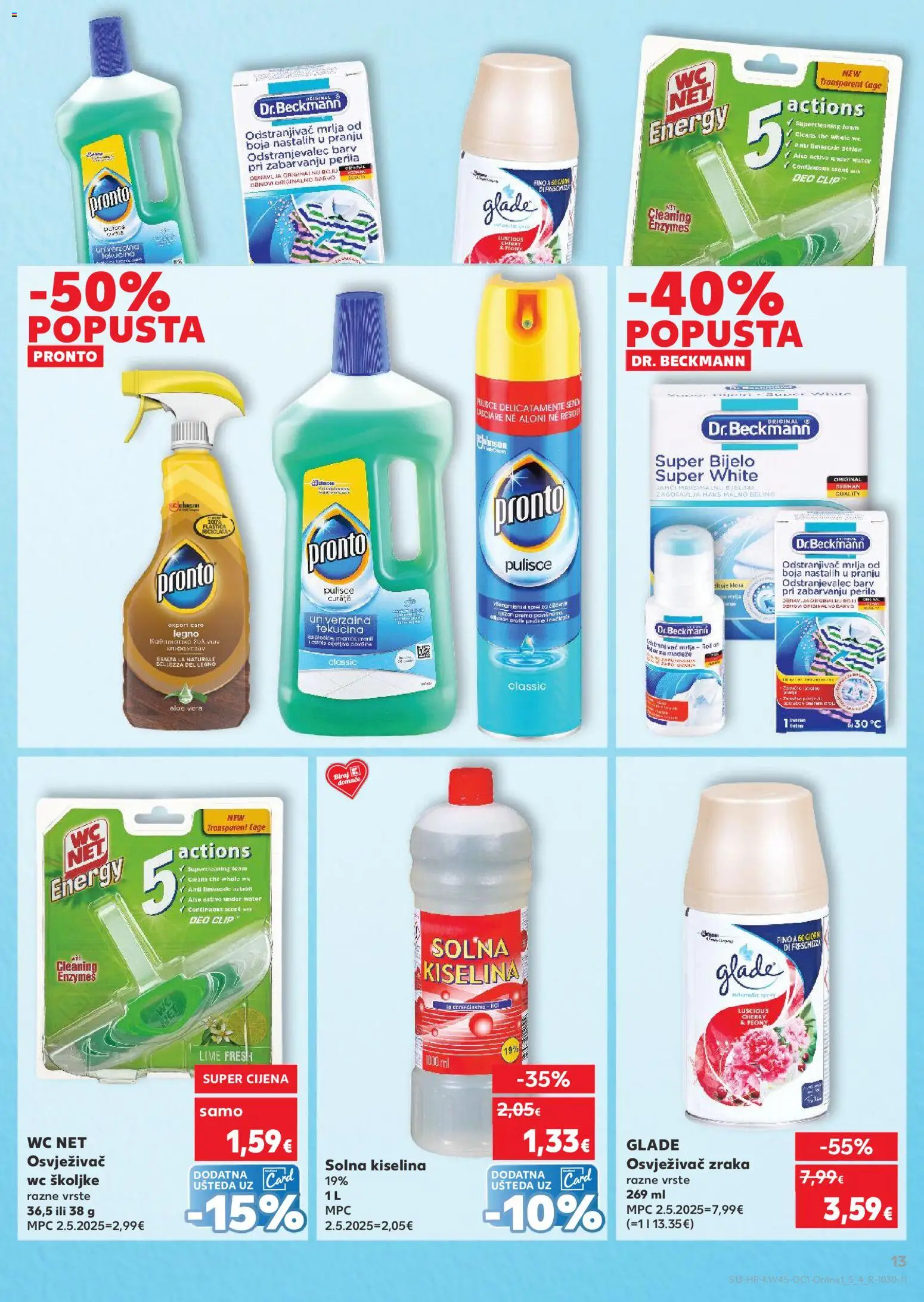 Kaufland HR akciós ujság - amely érvényes a következő dátumtól: 05.11.2025 | Oldal: 13 | Termékek: Lime, WC, Aloe vera