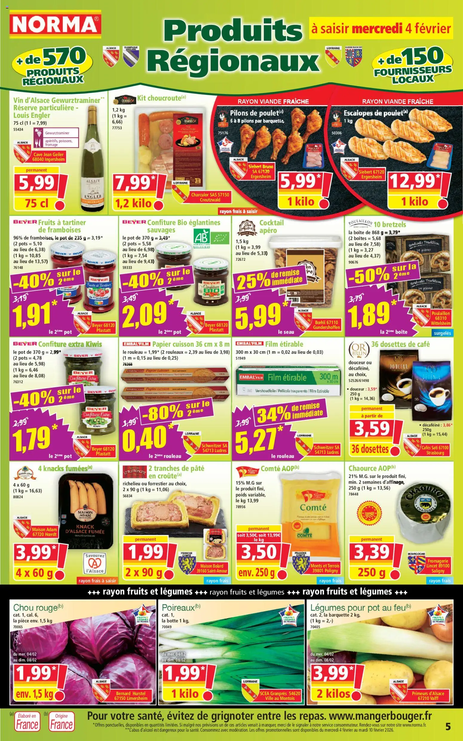 {H1} | Page: 5 | Produits: Poids, Rouleau, Viande, Bretzels