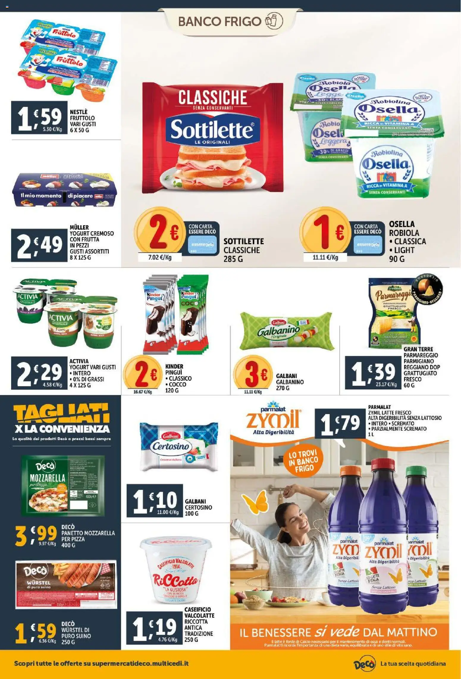 Volantino Decò del 11.02.2026 | Pagina: 6 | Prodotti: Pizza, Mozzarella, Wurstel, Parmigiano