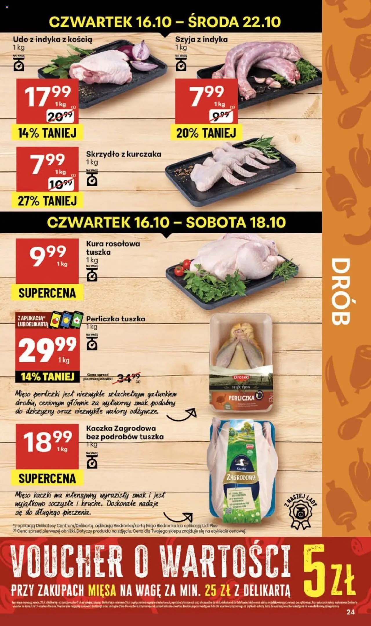 Delikatesy Centrum Gazetka - Sklepy Własne od 16.10.2025 | Strona: 24 | Produkty: Mięso, Kaczka, Delikatesy, Perliczka