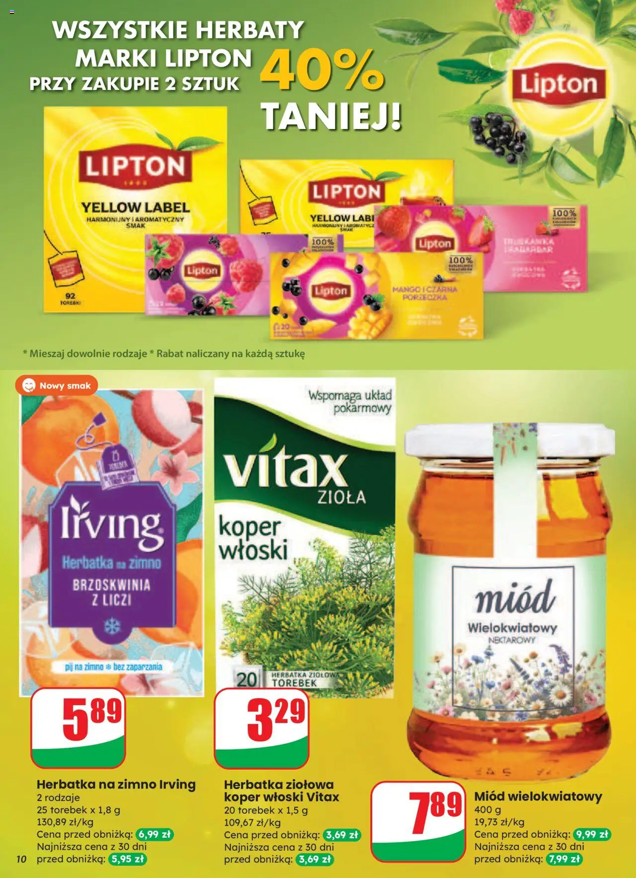 Dino Gazetka od 20.08.2025 | Strona: 10 | Produkty: Mango, Brzoskwinia, Miód, Porzeczka