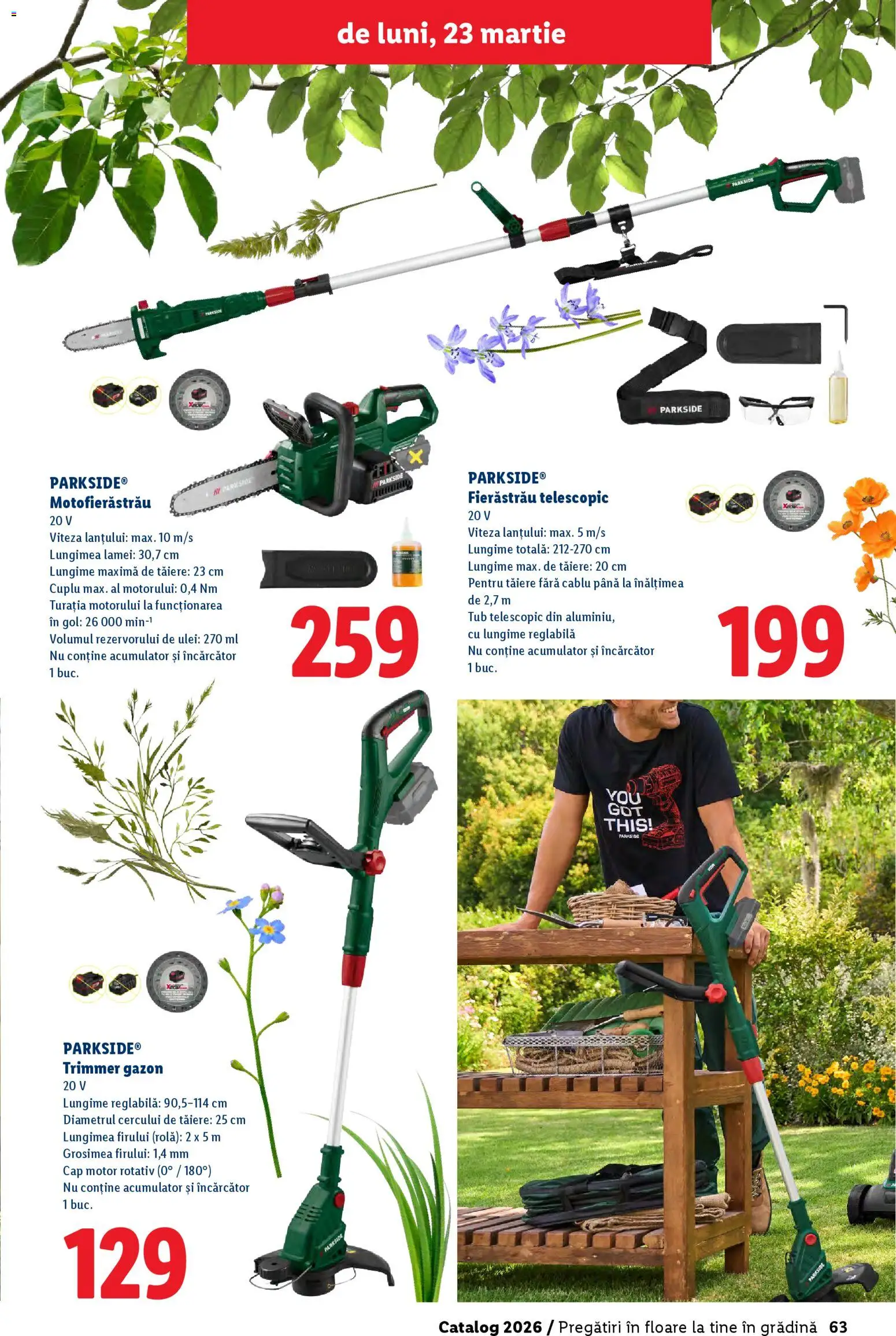 Noul catalog Lidl – valabil de la 19.02.2026 | Pagină: 63 | Produse: Trimmer, Încărcător, Cablu, Ulei