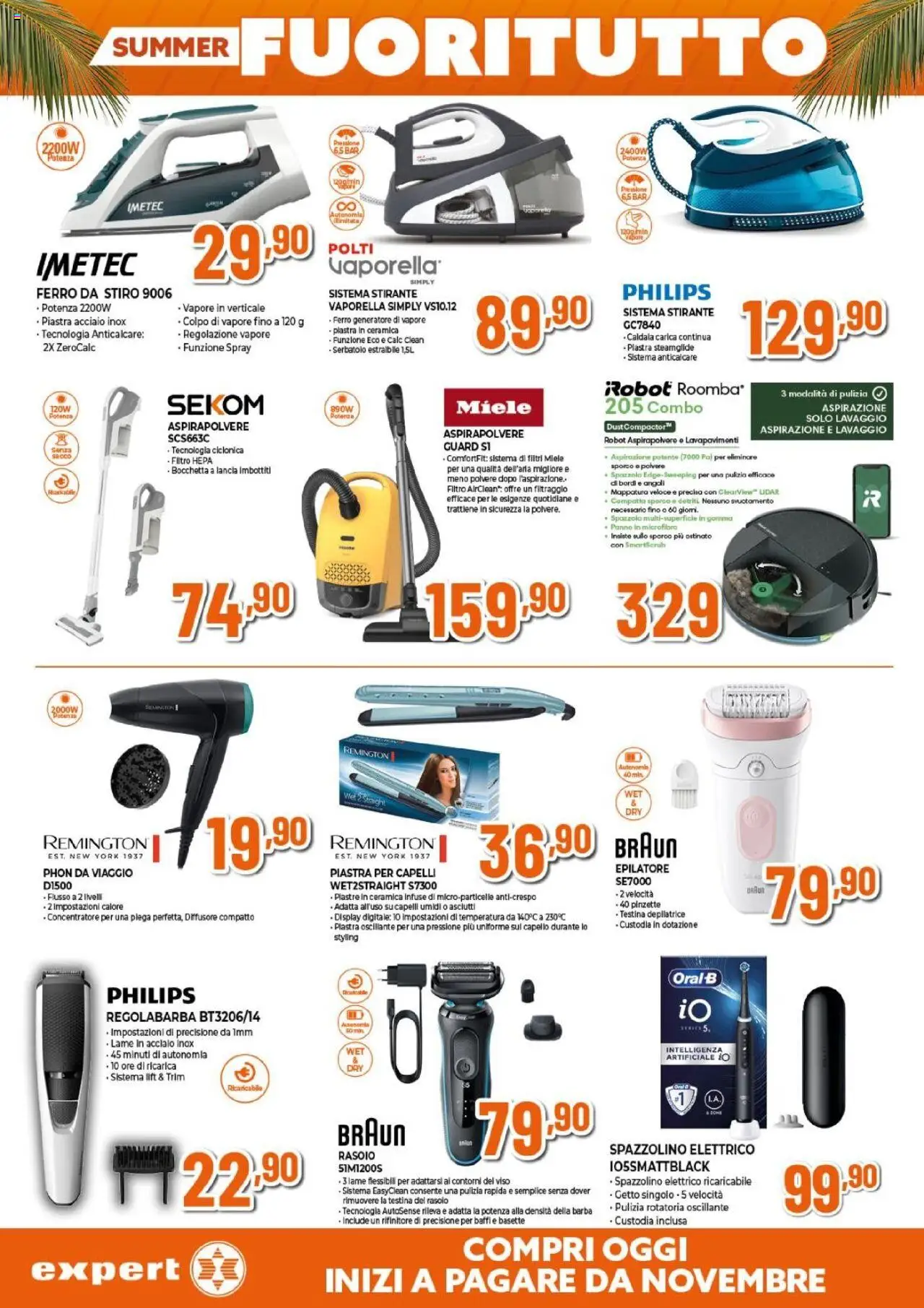 Volantino Expert del 31.07.2025 | Pagina: 9 | Prodotti: Generatore, Aspirapolvere, Ferro da stiro, Epilatore