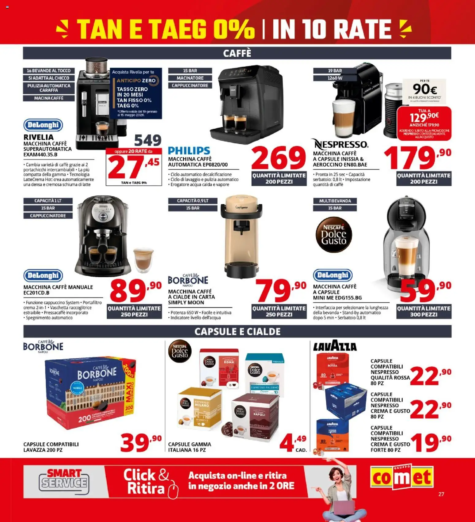 Volantino Comet del 19.02.2026 | Pagina: 27 | Prodotti: Caffè, Tè, Acqua, Lavazza