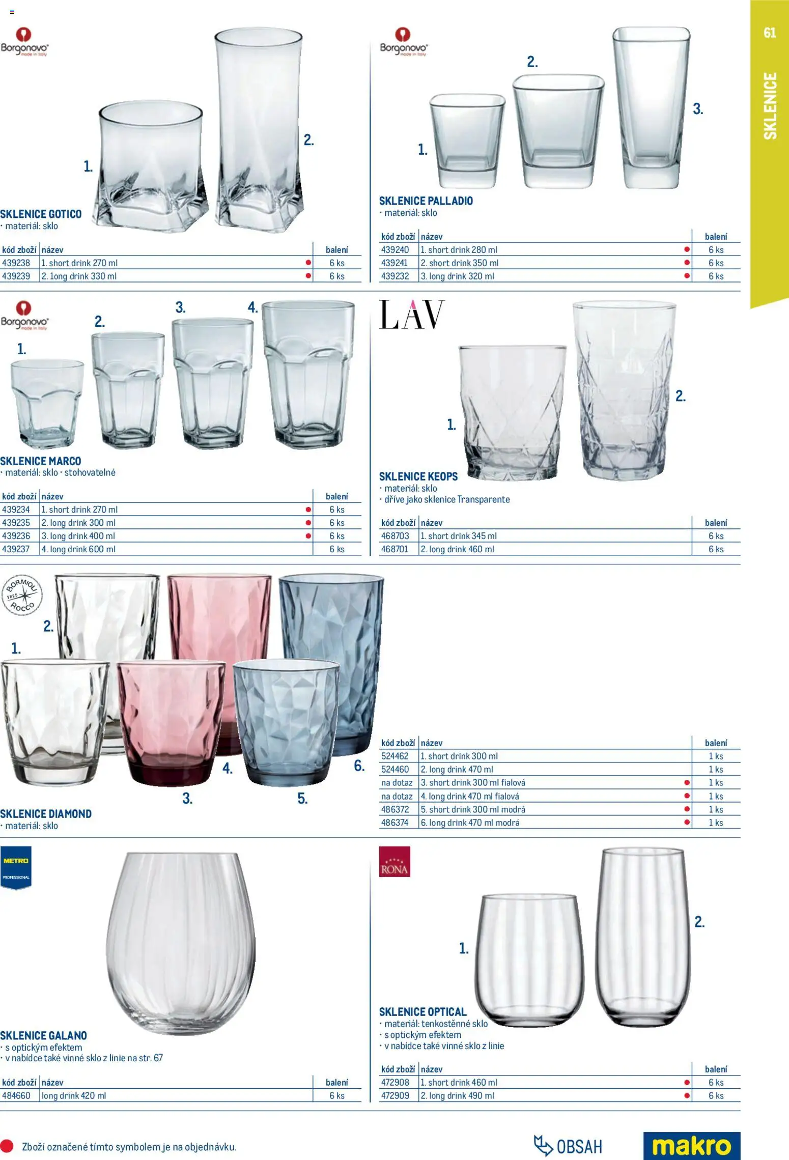 Makro leták - Gastro vybavení a zařízení od 01.02.2026 | Strana: 61 | Produkty: Sklenice