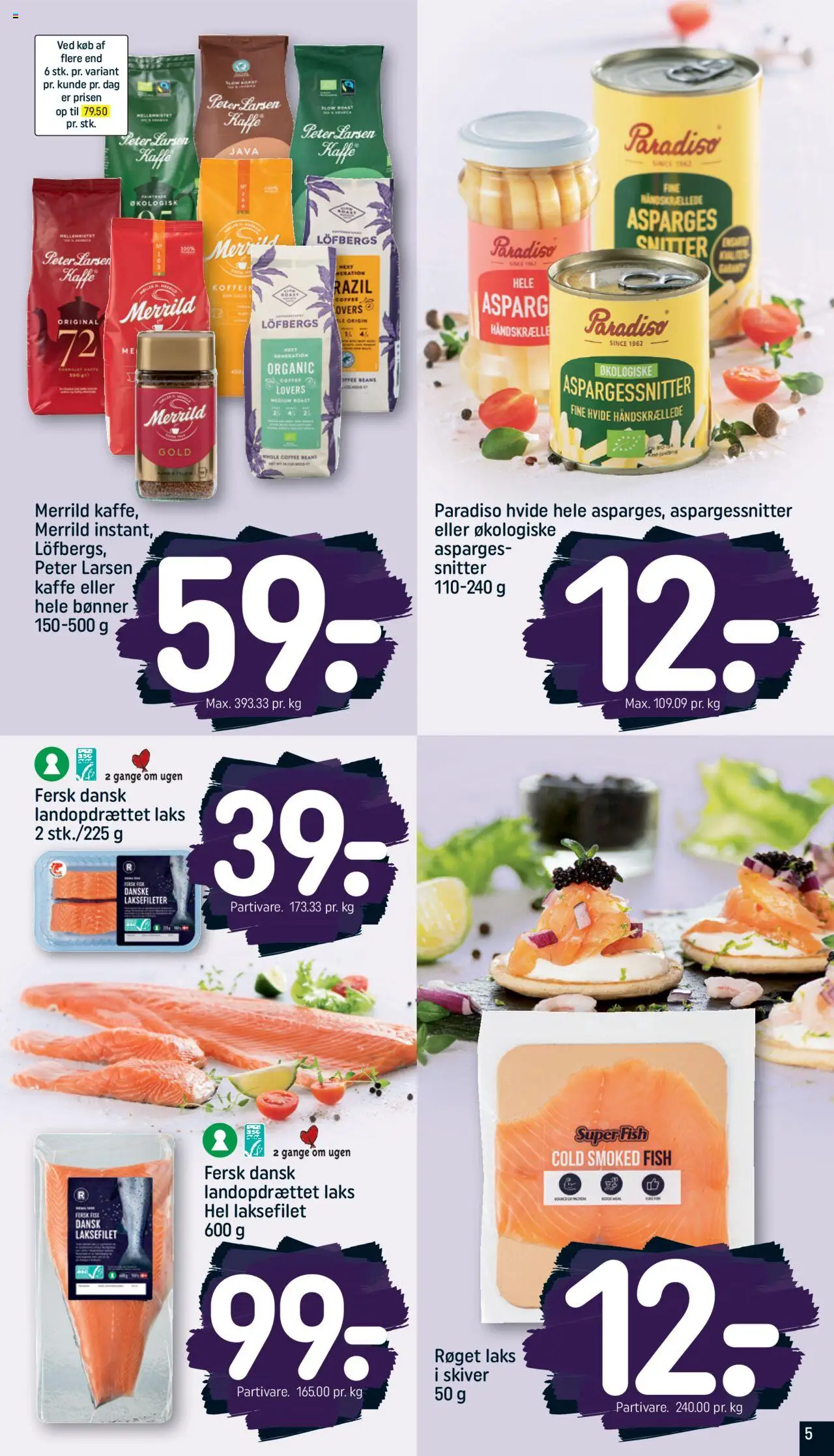 Rema 1000 Tilbudsavis gyldig fra 24.08.2025 | Side: 5 | Produkter: Kaffe, Bønner, Asparges, Aspargessnitter