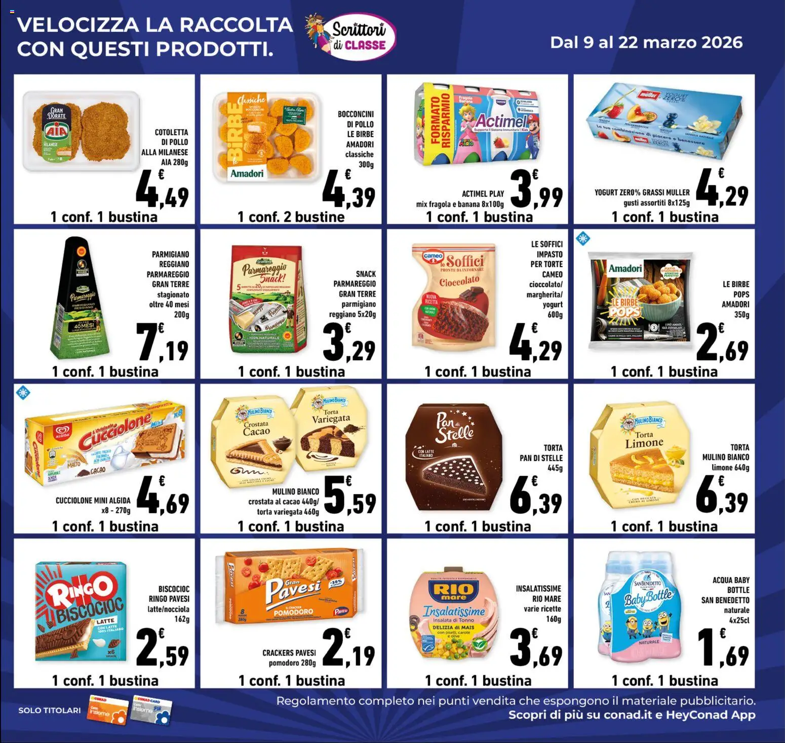 Volantino Conad del 11.03.2026 | Pagina: 19 | Prodotti: Cioccolato, Tonno, Mais, Parmigiano