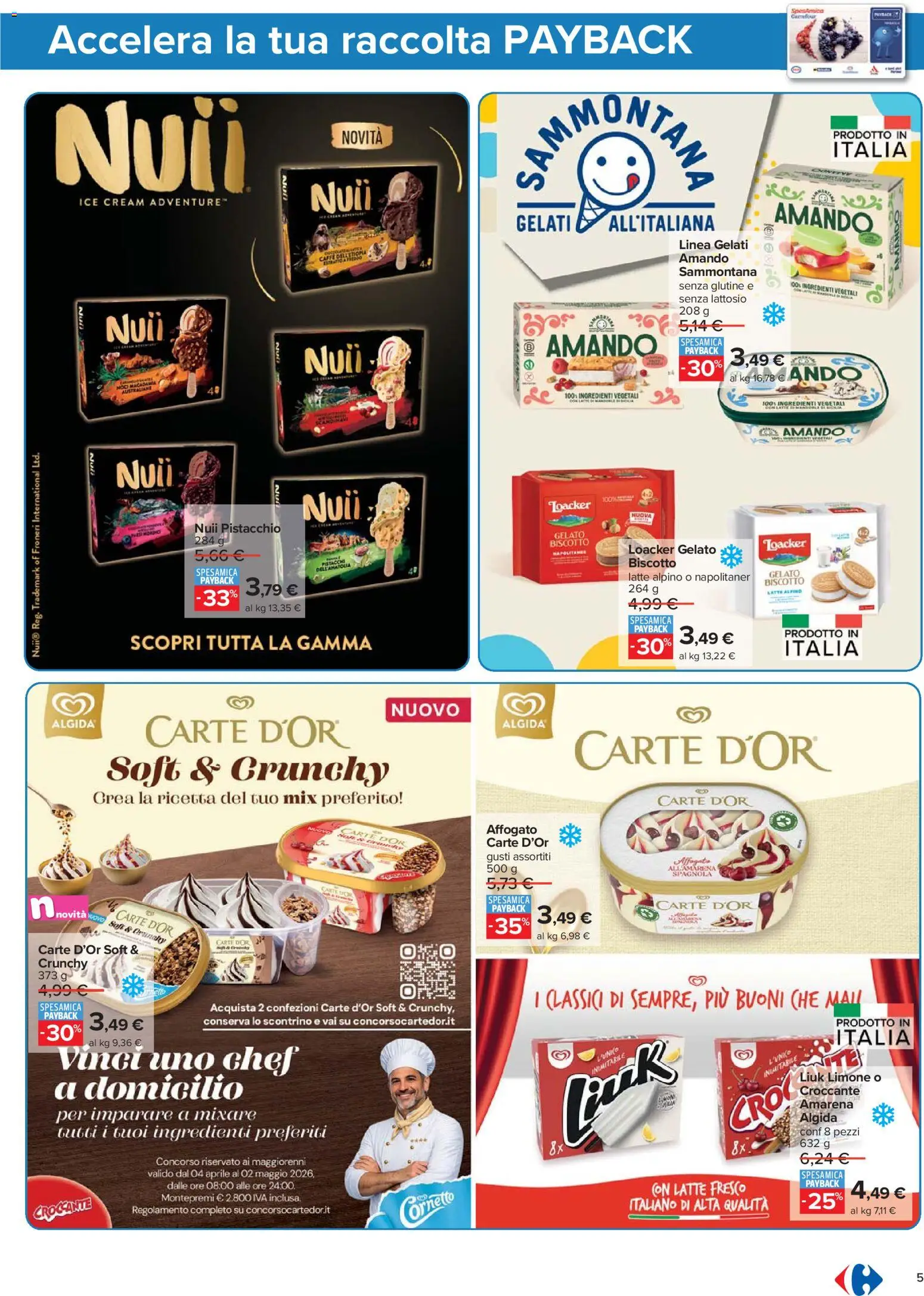 Volantino Carrefour del 07.04.2026 | Pagina: 5 | Prodotti: Cornetto, Gelato, Limone, Amarena