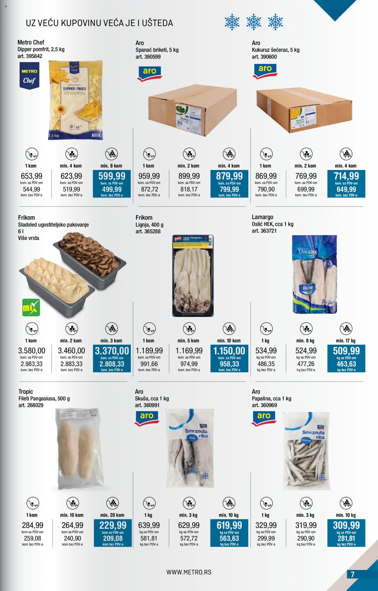 Metro katalog - važi od 01.02.2026 | Strana: 7 | Proizvode: Sladoled, Oslić, Pakovanje, Riba