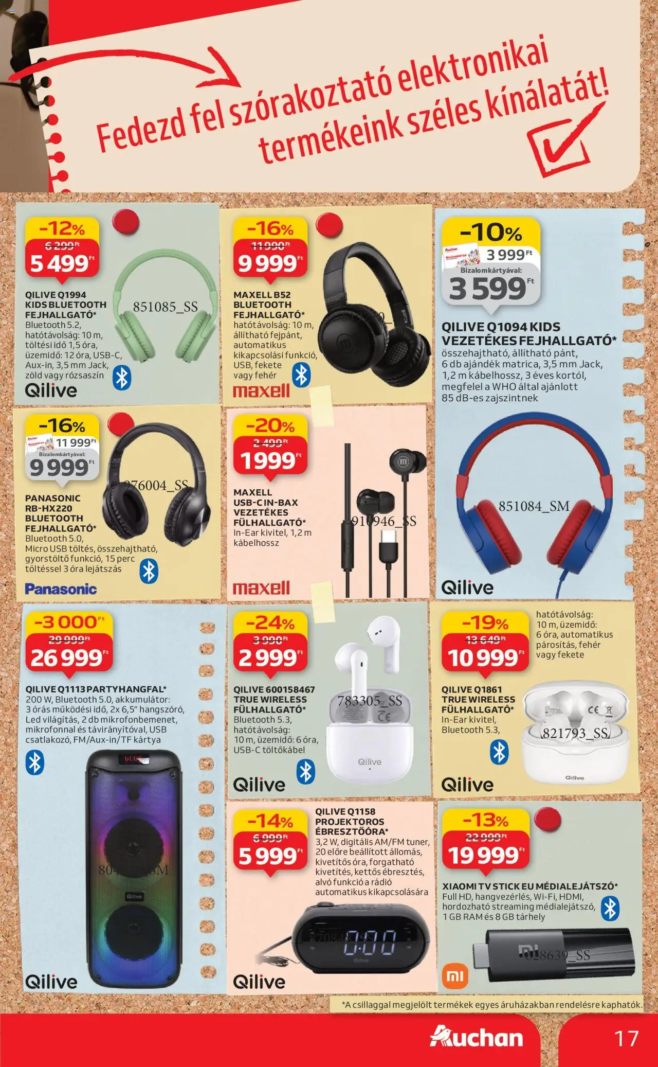 Auchan akciós ujság - amely érvényes a következő dátumtól: 21.08.2025 | Oldal: 17 | Termékek: Rádió, Gyorstöltő, USB, TV