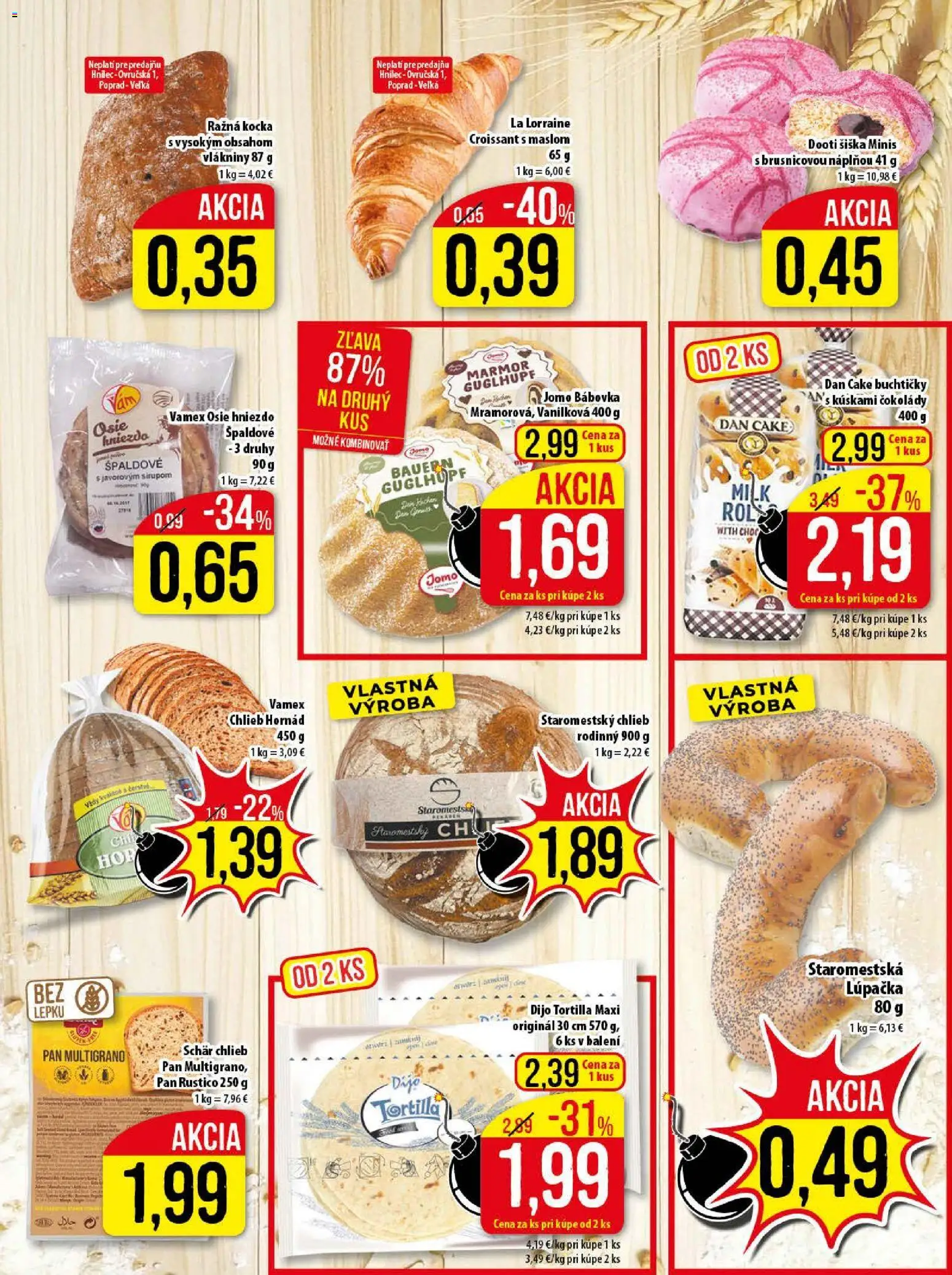 Nové Klas akcie – leták je platný od 02.02.2026 | Strana: 7 | Produkty: Chlieb, Tortilla, Croissant