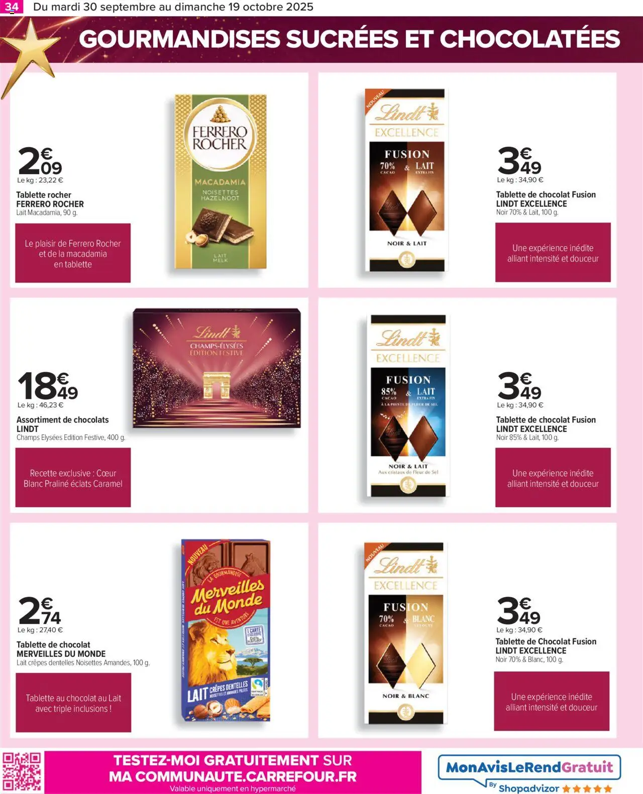  | Page: 34 | Produits: Tablette, Lait, Chocolat, Lindt